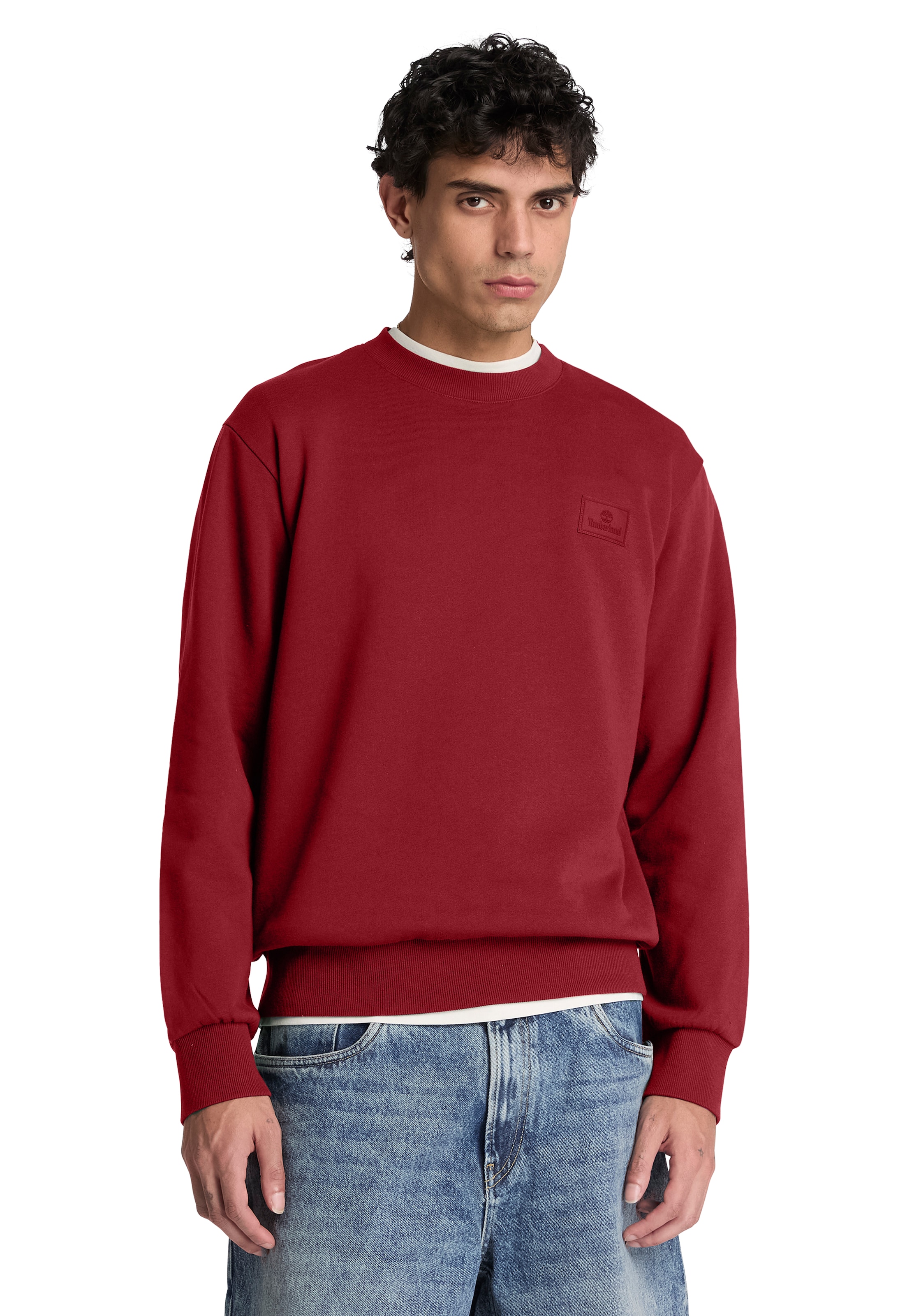 Timberland Sweatshirt "Silicon Badge BB Crew Sweatshirt", aus Baumwolle und Polyester, erhältlich in den Größen S bis XXXL