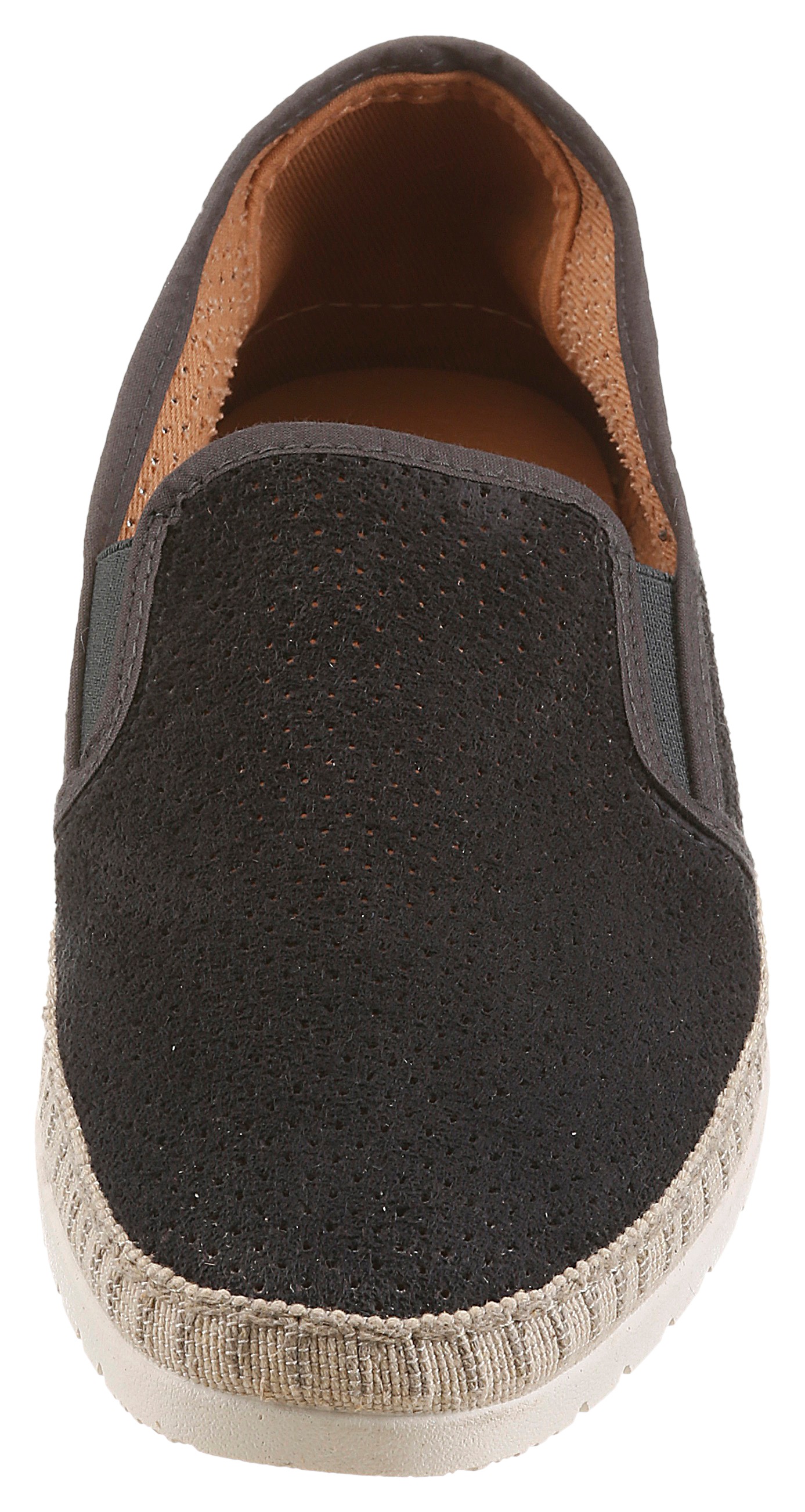 Slipper VERBENAS "Boris Hole Gallery", Herren, Gr. 41, anthrazit, Textil, Veloursleder, unifarben, Schuhe Slipper, Espadrilles, Sommerschuh, Freizeitschuh mit luftiger Perforierung 3