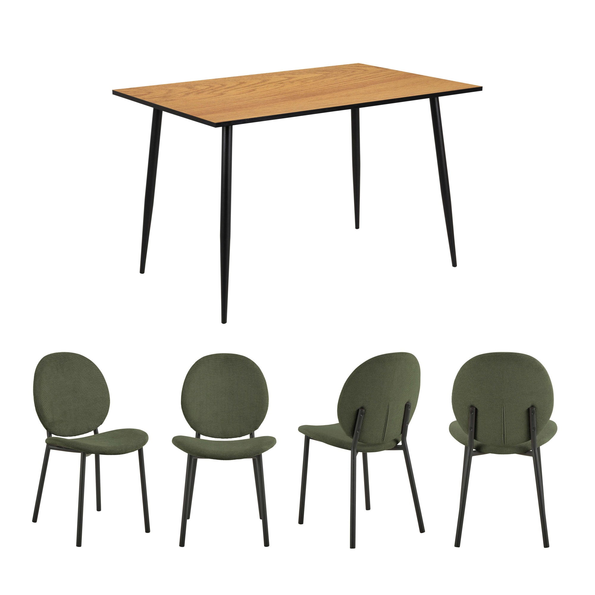 ACTONA GROUP Esszimmer-Set "Esspruppe, Speisetisch mit Wohnzimmerstühlen" K günstig online kaufen