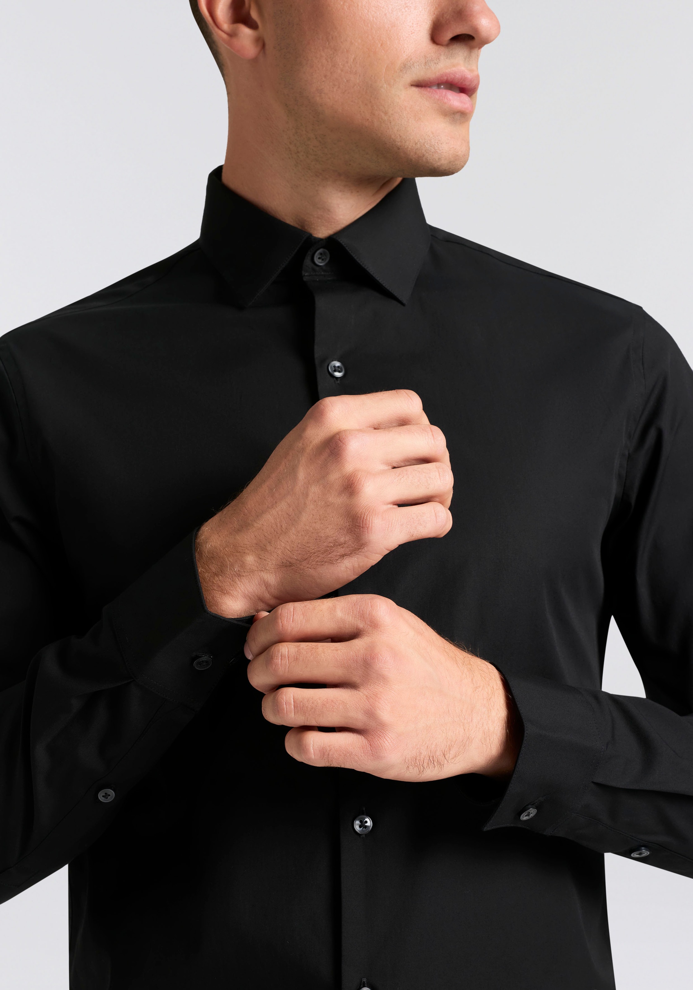 Calvin Klein Slim Essential Poplin Men Shirt Black 37 2