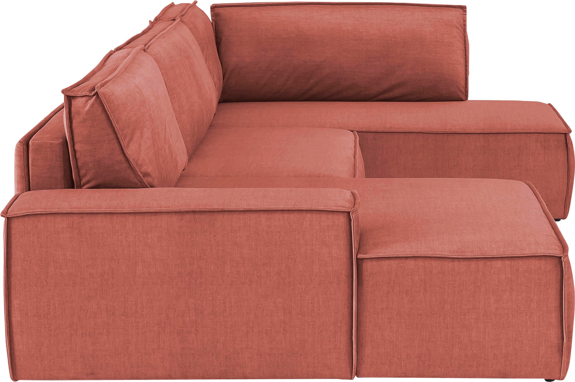 Home affaire Wohnlandschaft »SHERWOOD 329 cm, U-Form, Schlafsofa,«, Schlaffunktion m. Bettkasten (194x139 cm), Cord, Vintage, Samtvelours