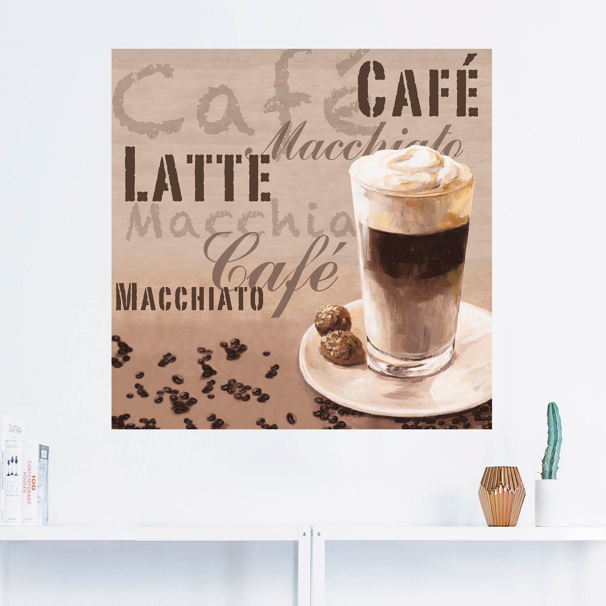 Artland Wandbild »Kaffee - Latte Macchiato«, Getränke, (1 St.), als Leinwandbild, Wandaufkleber in verschied. Größen