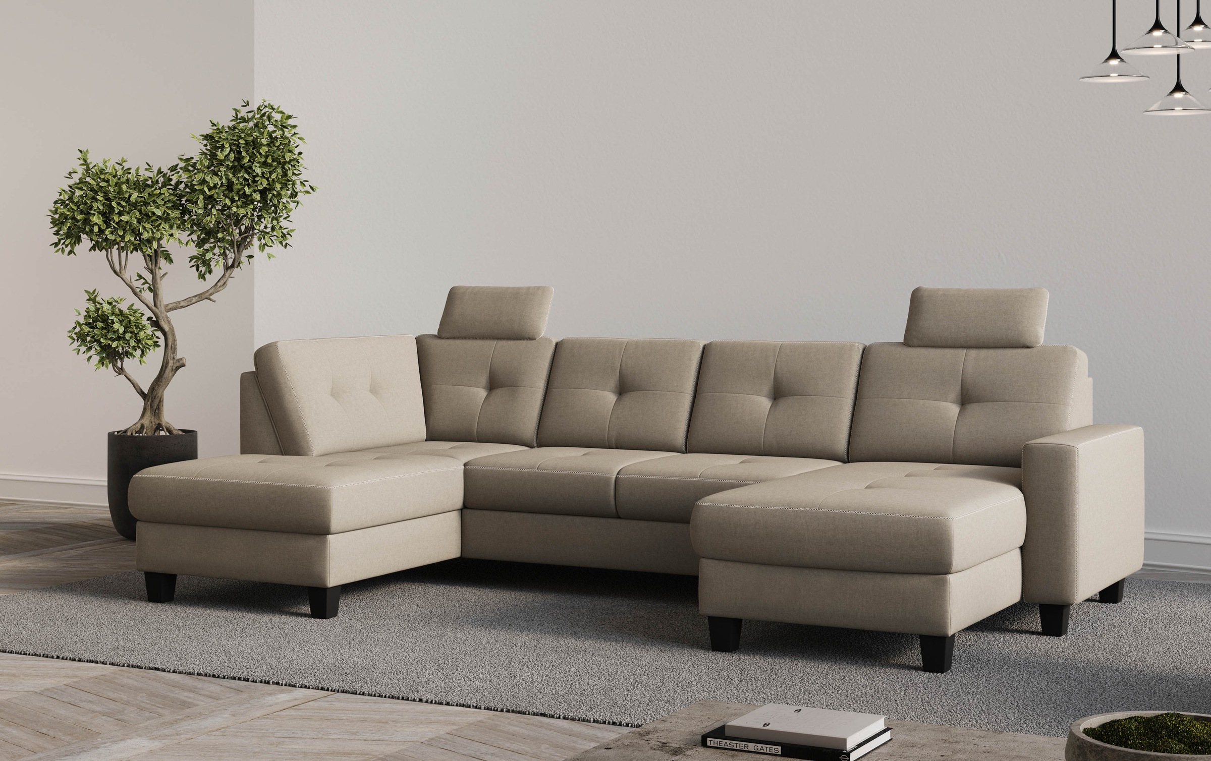 Places of Style Wohnlandschaft "Varese", wahlweise mit Bettfunktion und Bet günstig online kaufen