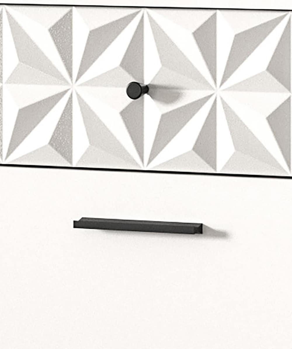 INOSIGN Garderoben-Set »VICENZA, 3-tlg., mit foraler Ornamentabsetzung in der Front«, (3 St.), best. aus.: Schuhschrank, Spiegelschrank und Hakenpaneel