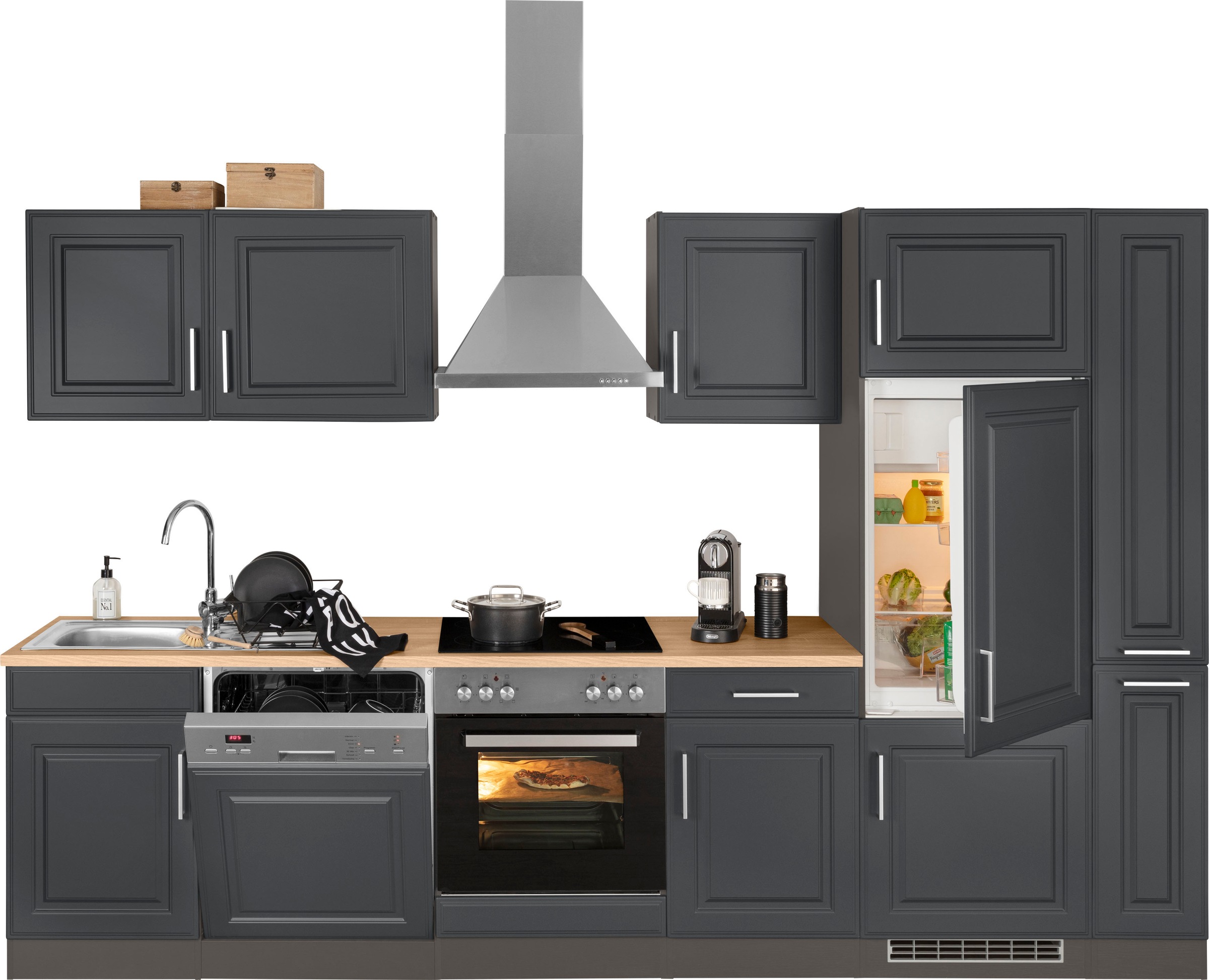 KOCHSTATION "KS-Stockholm" Breite 310 cm, mit hochwertigen MDF Fronten im L günstig online kaufen