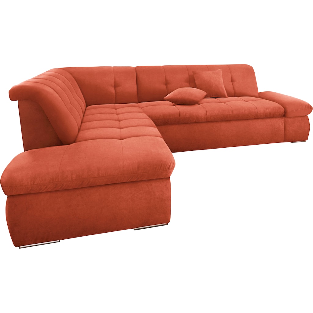 DOMO collection Ecksofa »Moric Luxus incl. Zierkissen B/T/H: 273/216/80 cm«