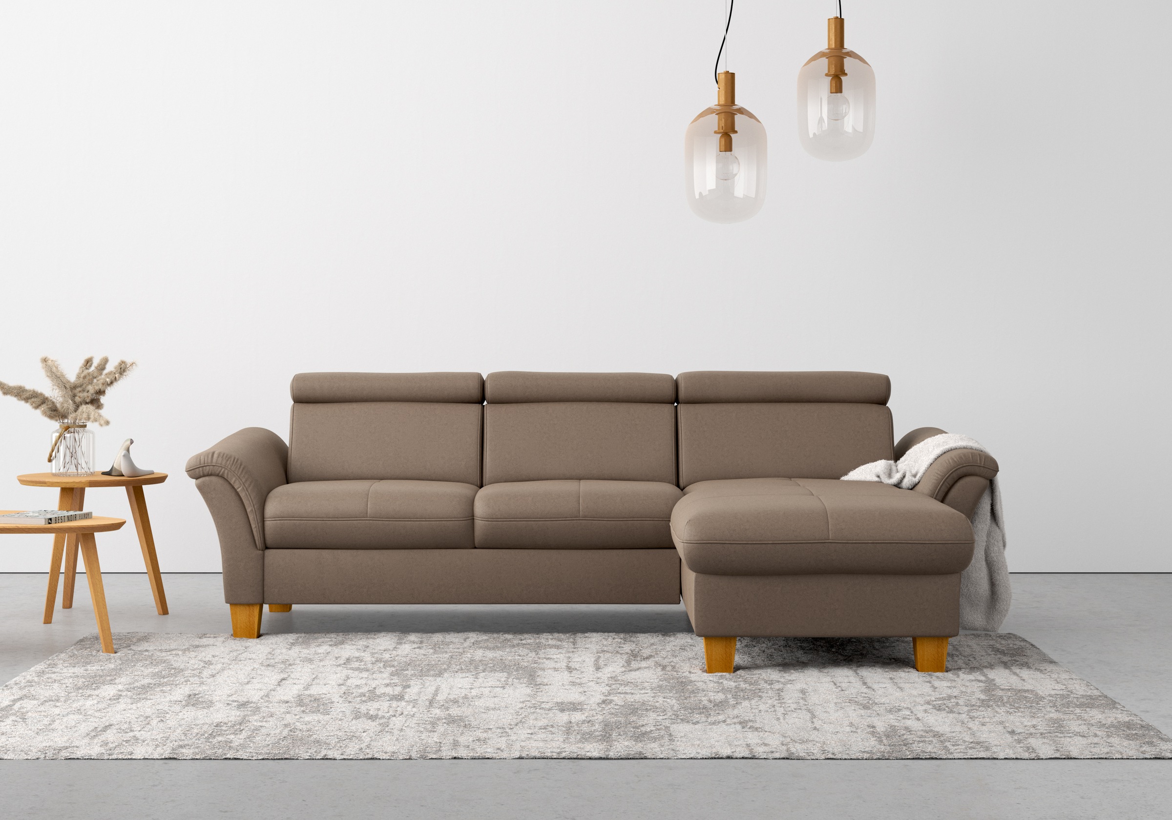 Thumbnail - Home affaire Ecksofa "Lindgren L-Form", wahlweise mit Bett mit klappbaren Rollen, Kasten und Kopfverstellung