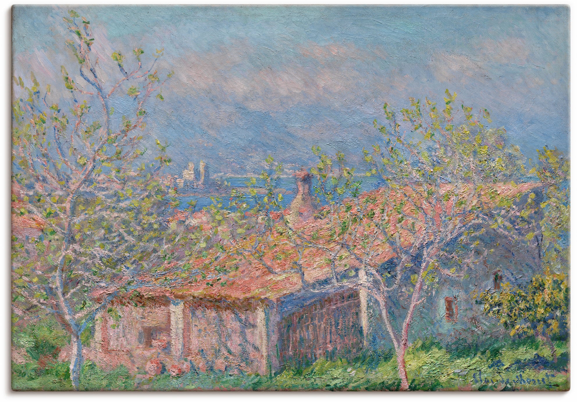 Artland Leinwandbild "Das Haus des Gärtners in Antibes. 1888", Gartenbilder, (1 St.), auf Keilrahmen gespannt