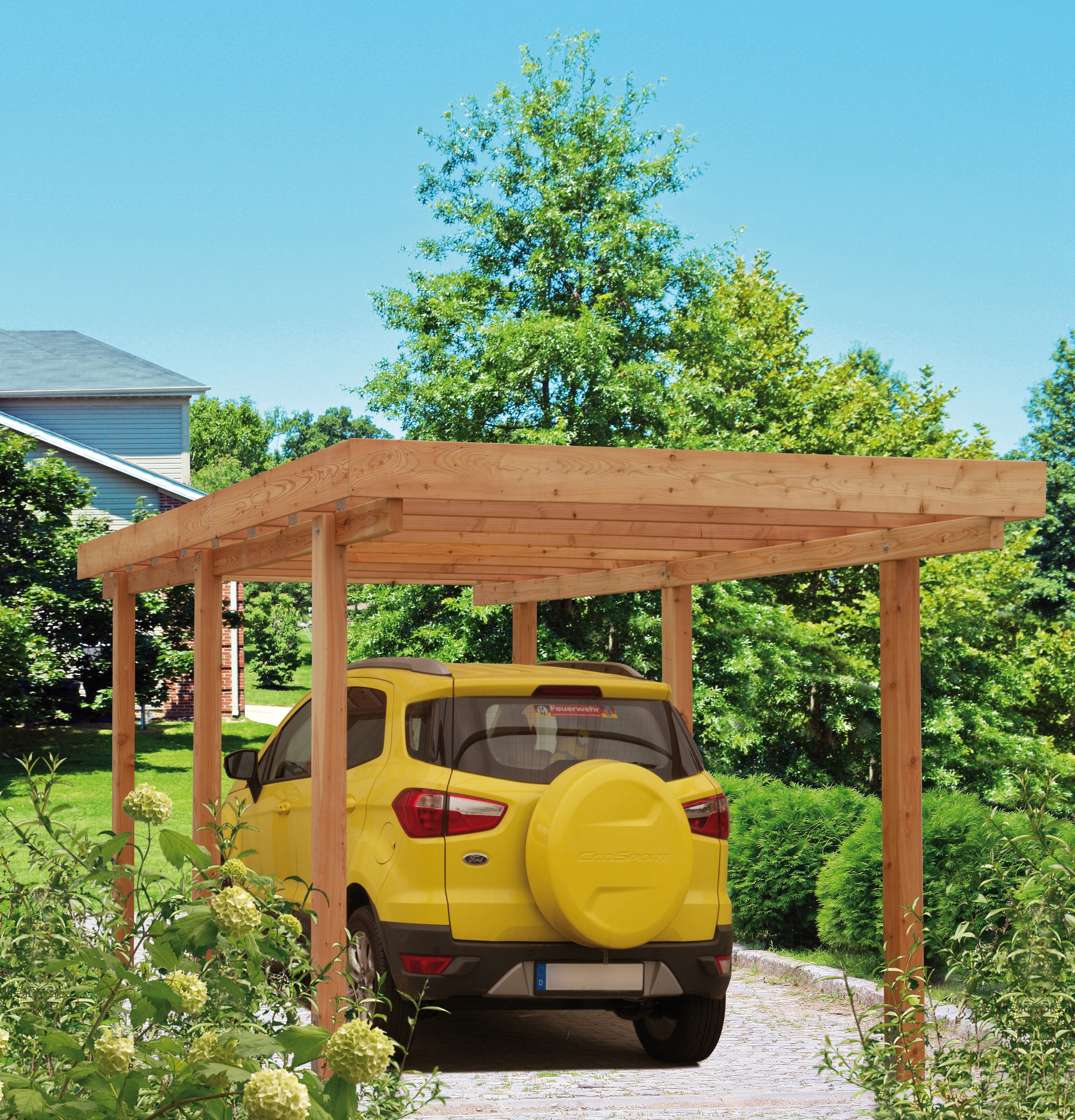 Kiehn-Holz Einzelcarport "Berlin", Holz, 258 cm, natur