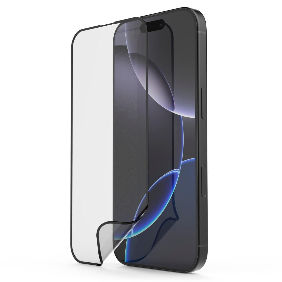 Hama Displayschutzglas »Displayschutz für iPhone 16 Pro (Panzerglasfolie, D3O, Montagehilfe)«, für iPhone 16 Pro
