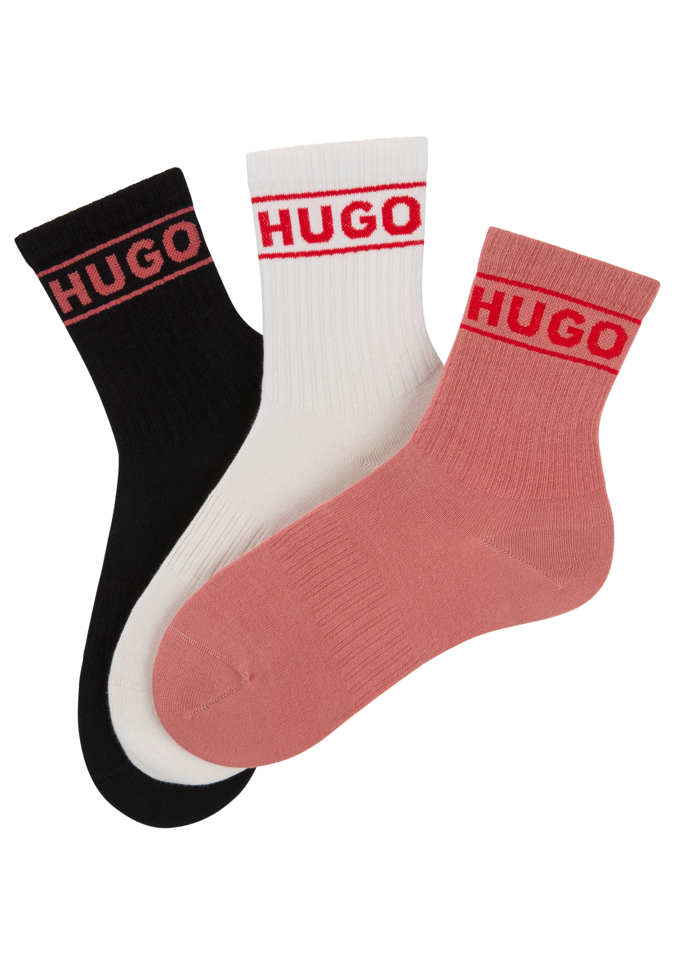 HUGO Underwear Freizeitsocken "3P QSRIB SPORTY CC W", (Packung, 3 Paar, 3er günstig online kaufen