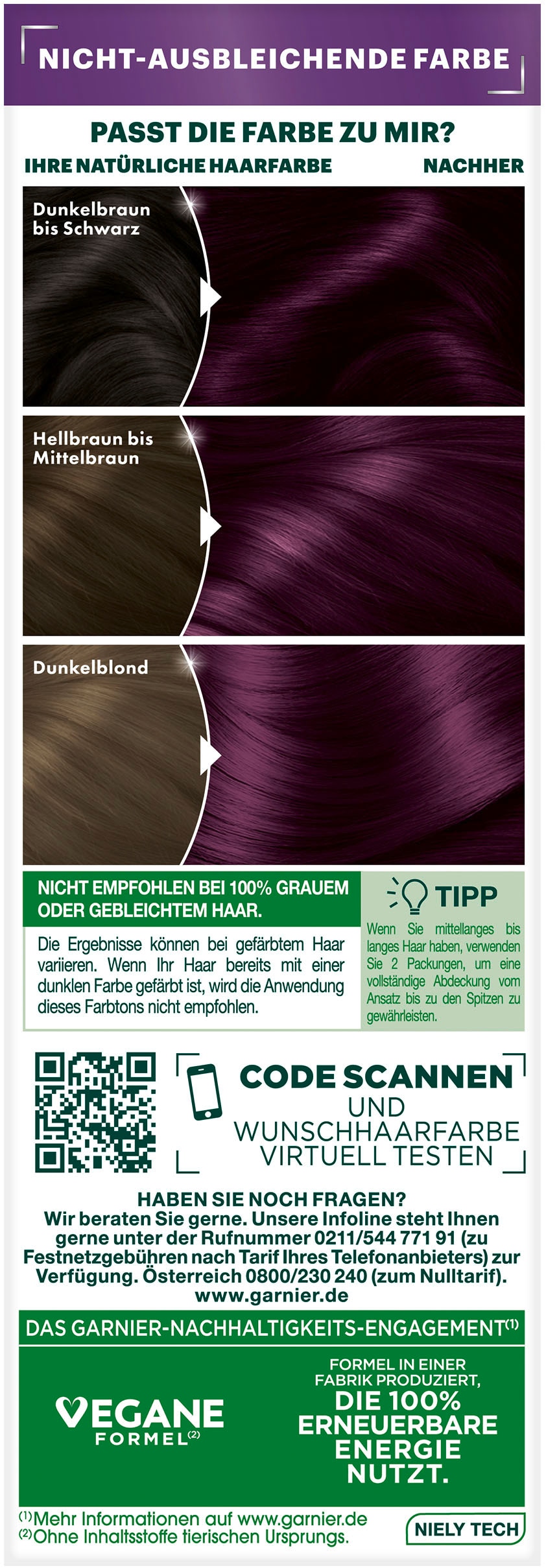 GARNIER Coloration »Garnier Nutrisse Ultra Color«, (Packung, 3 tlg.), mit pflegender Formel