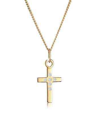 Collierkettchen »Kreuz Glaube Fein Diamant (0.03 ct.) 585 Gelbgold«