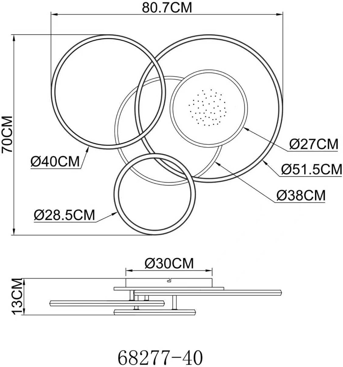 GLOBO LIGHTING Deckenleuchte »JOHNSON« LED-Modul 1 Stk. Smarte LED-Deckenleuchte, dimmbar, Fernbedienung, flexibel