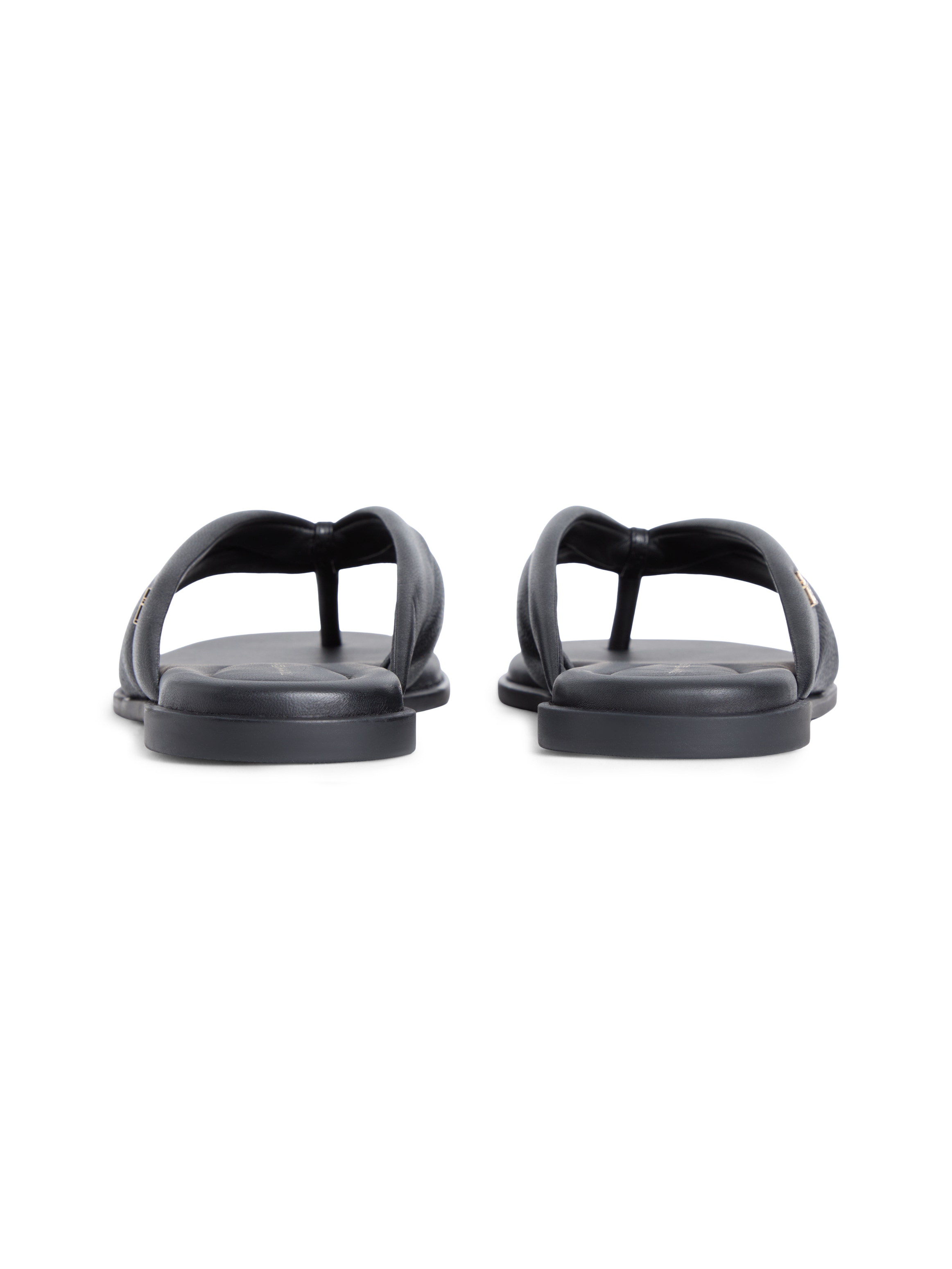 Tommy Hilfiger Zehentrenner »ELEVATED TOE POST LTH SANDAL«  Sommerschuh, Dianette, Flat mit Logoemblem