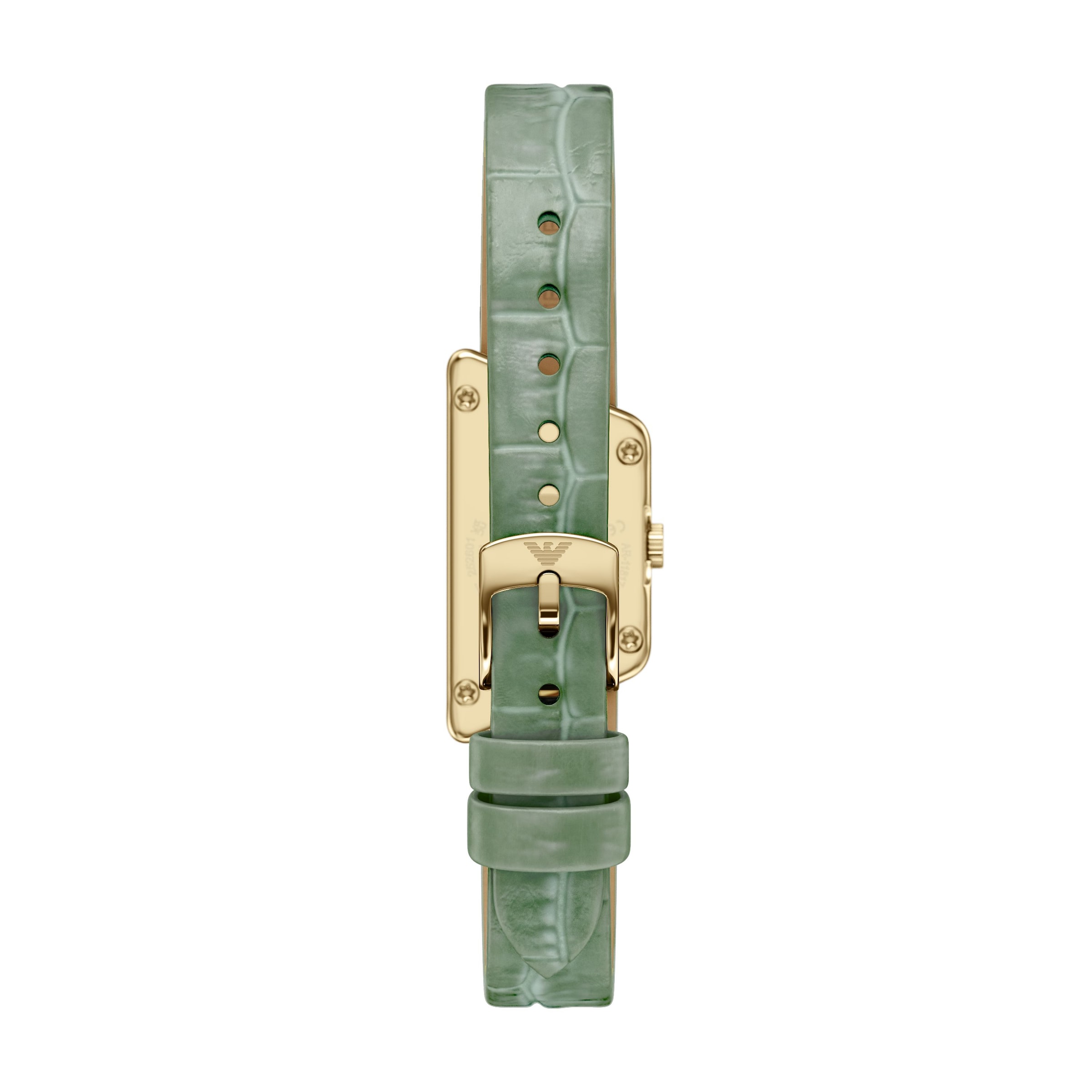 Emporio Armani Quarzuhr Armbanduhr, Lederarmband, analog, Glassteine