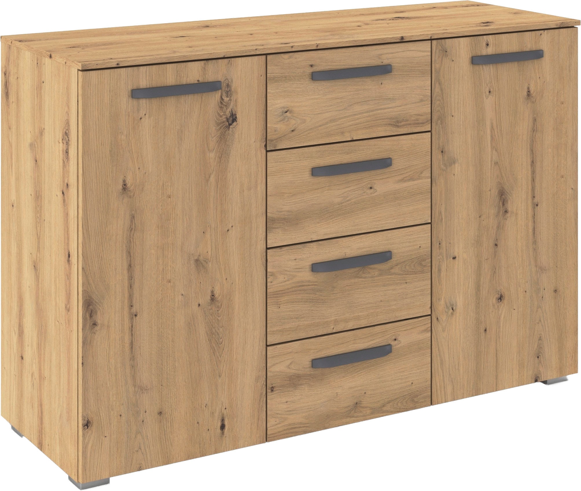 OTTO home "Kommode Sideboard Schubladenkommode Schlafzimmerkommode OTELI" Breite 120 cm inkl. SOFT-CLOSE-FUNKTION, mit moderner Dekor-Front, vier große Schubladen und 2 Türen, mit 4 Einlegeböden MADE IN GERMANY