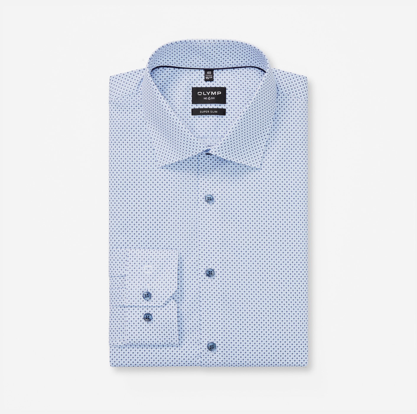 OLYMP Langarmhemd »No 6 six«, super slim, New York Kentkragen, gemustert, Businesshemd