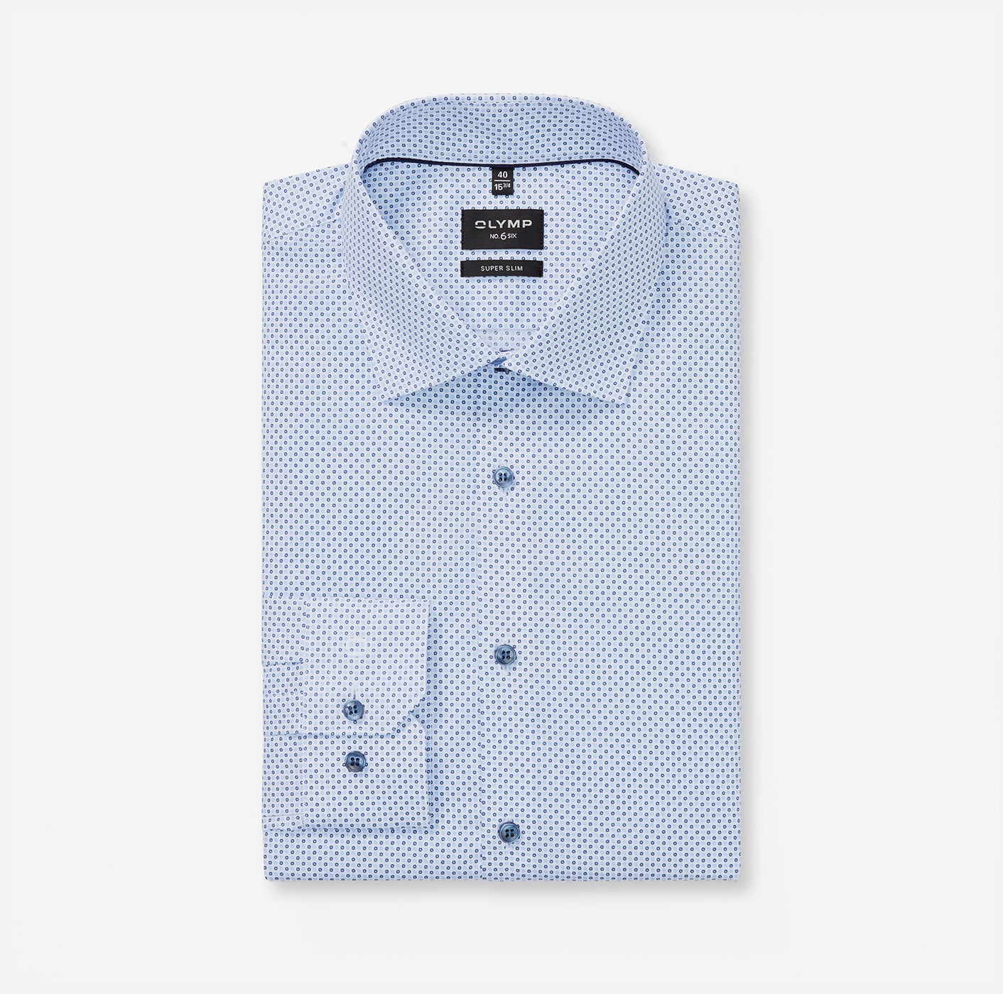 OLYMP Langarmhemd "No 6 six", super slim, New York Kentkragen, gemustert, B günstig online kaufen