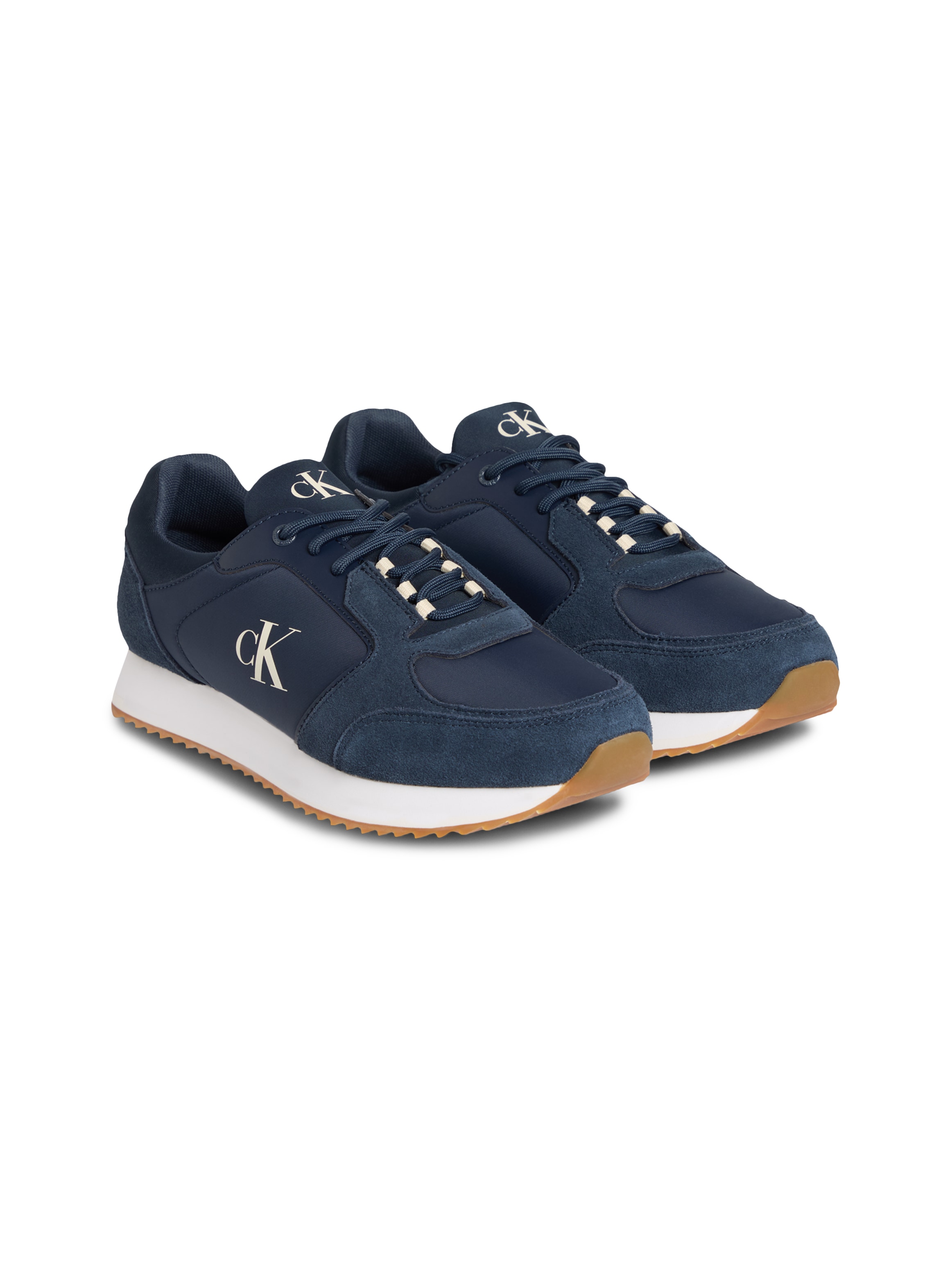 Calvin Klein Jeans Slip-On Sneaker »RETRO RUNNER SOCK LACE UP NY-SU«, Halbschuh, Freizeitsneaker mit CK-Logo und aufgesetzter Schnürung