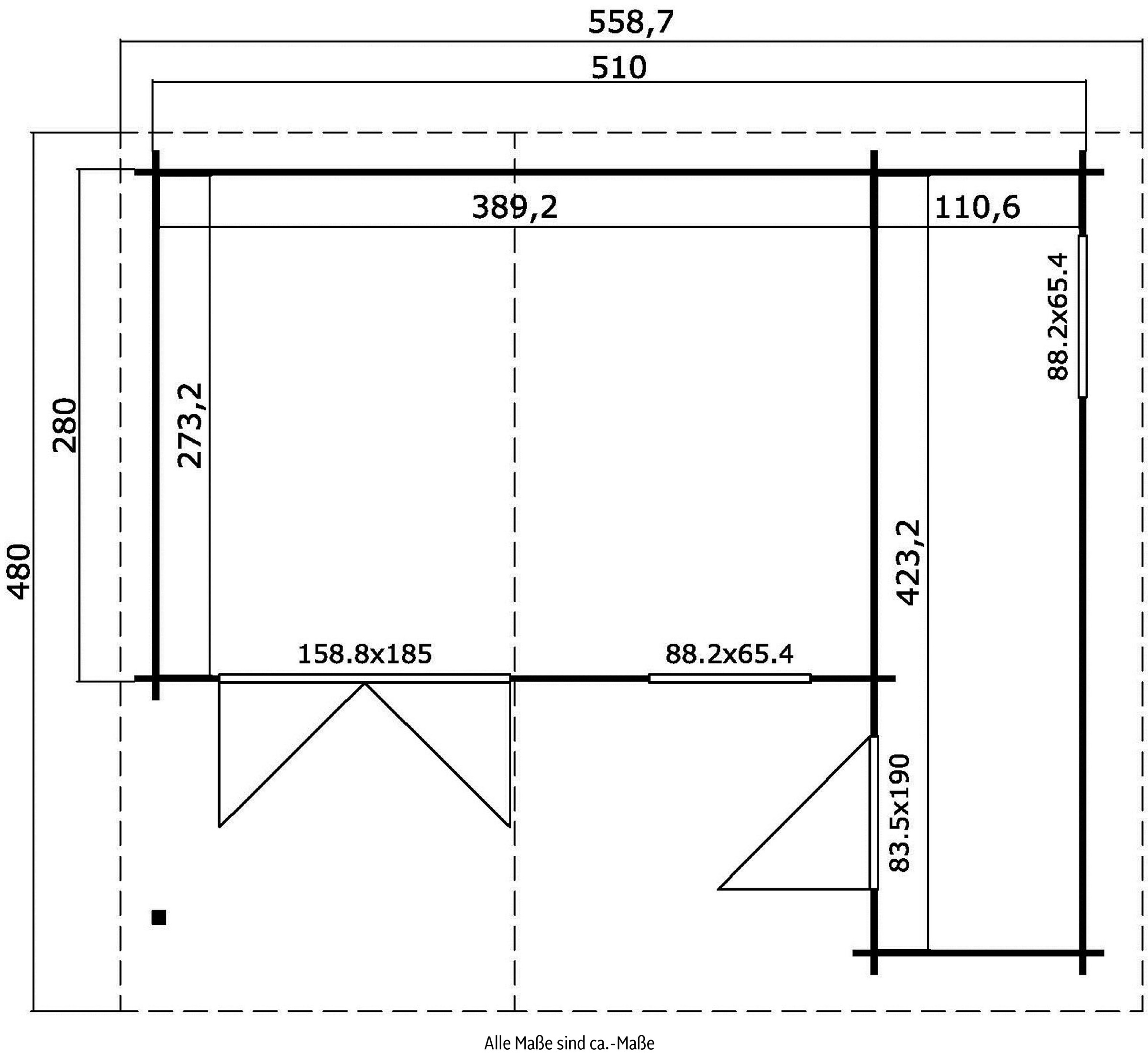 LASITA MAJA Gartenhaus »LITTLE ROCK«, (Set, inkl. Fussbodenbretter zum verlegen)