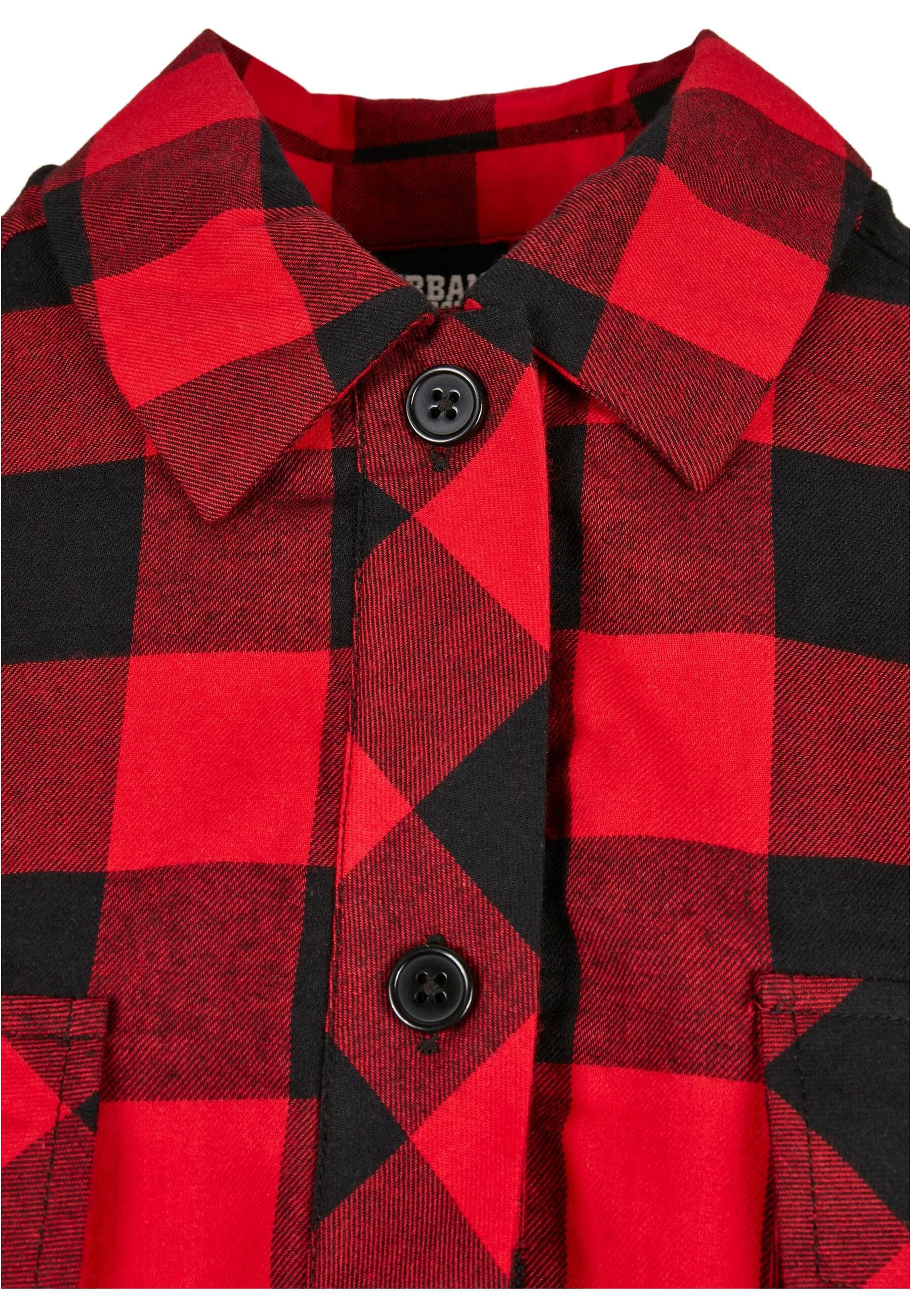 URBAN CLASSICS Langarmhemd »Urban Classics Damen Ladies Short Oversized Check Shirt«, (1 tlg.)