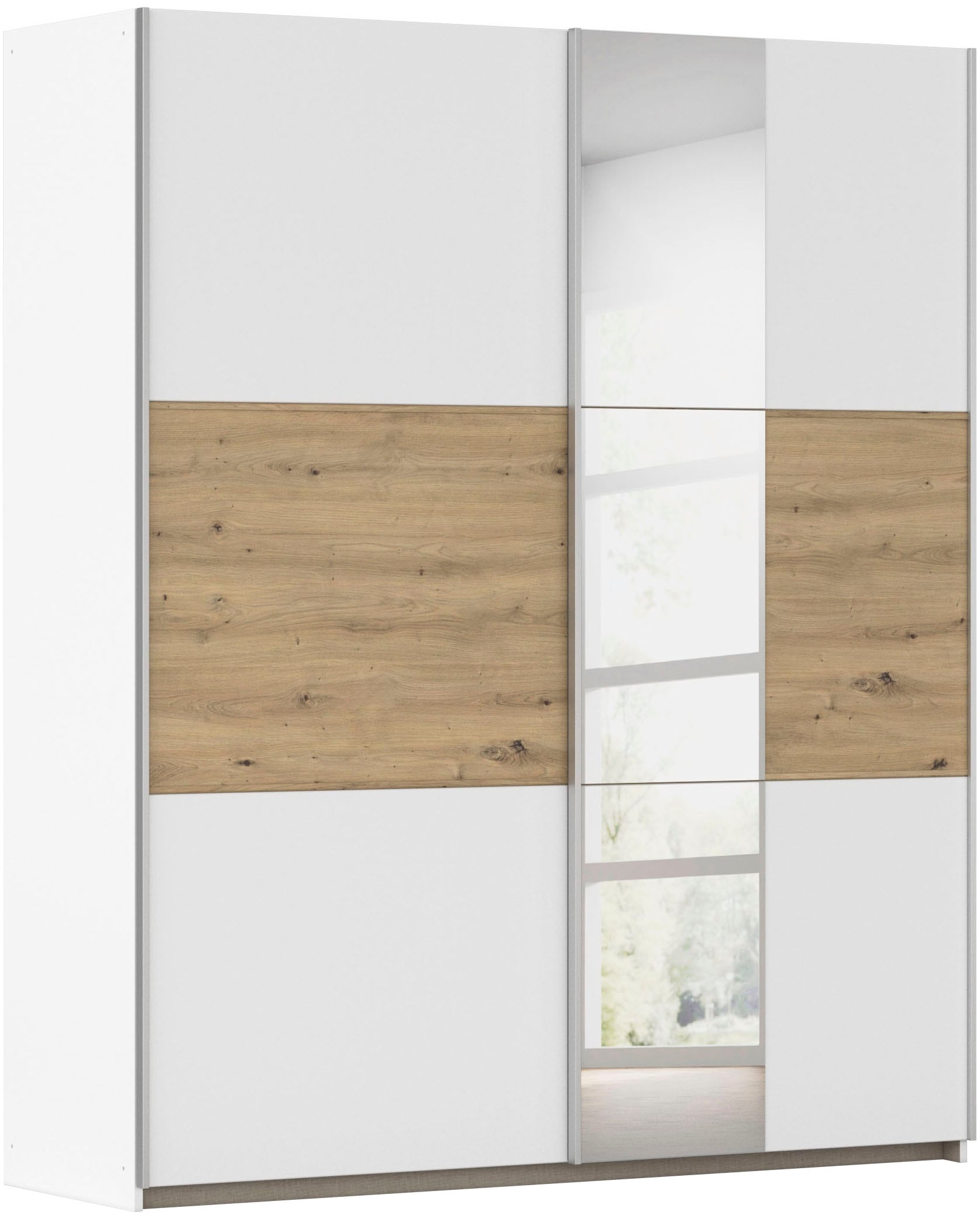 OTTO home Kleiderschrank "Mehrzweckschrank Aktenschrank Möbel Mietswohnung TOPSELLER ASTANA" 3 Ausstattungen BASIC/CLASSIC/PREMIUM (inkl. SOFT-CLOSE-FUNKTION), mit 3 Spiegelelementen, Metallgriffleisten alufarbig MADE IN GERMANY