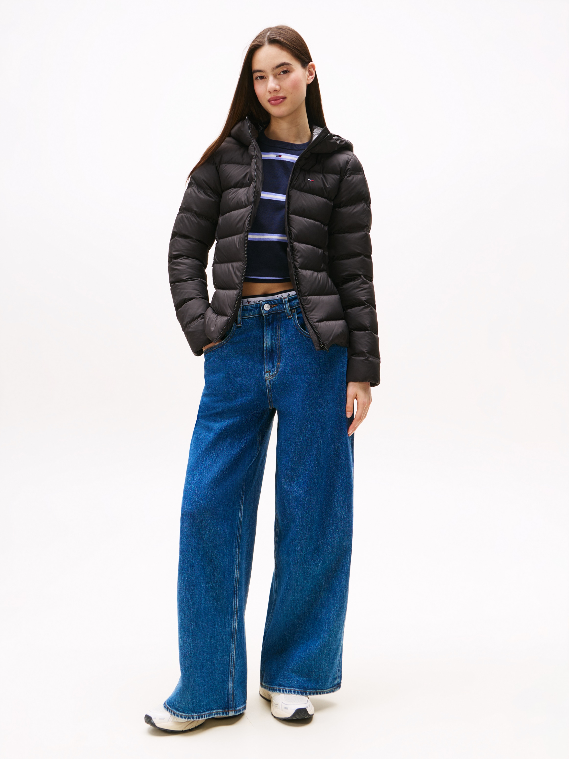 Tommy Jeans Steppjacke »TJW SLIM HOOD PRNT DOWN JCKT EXT«, mit Kapuze