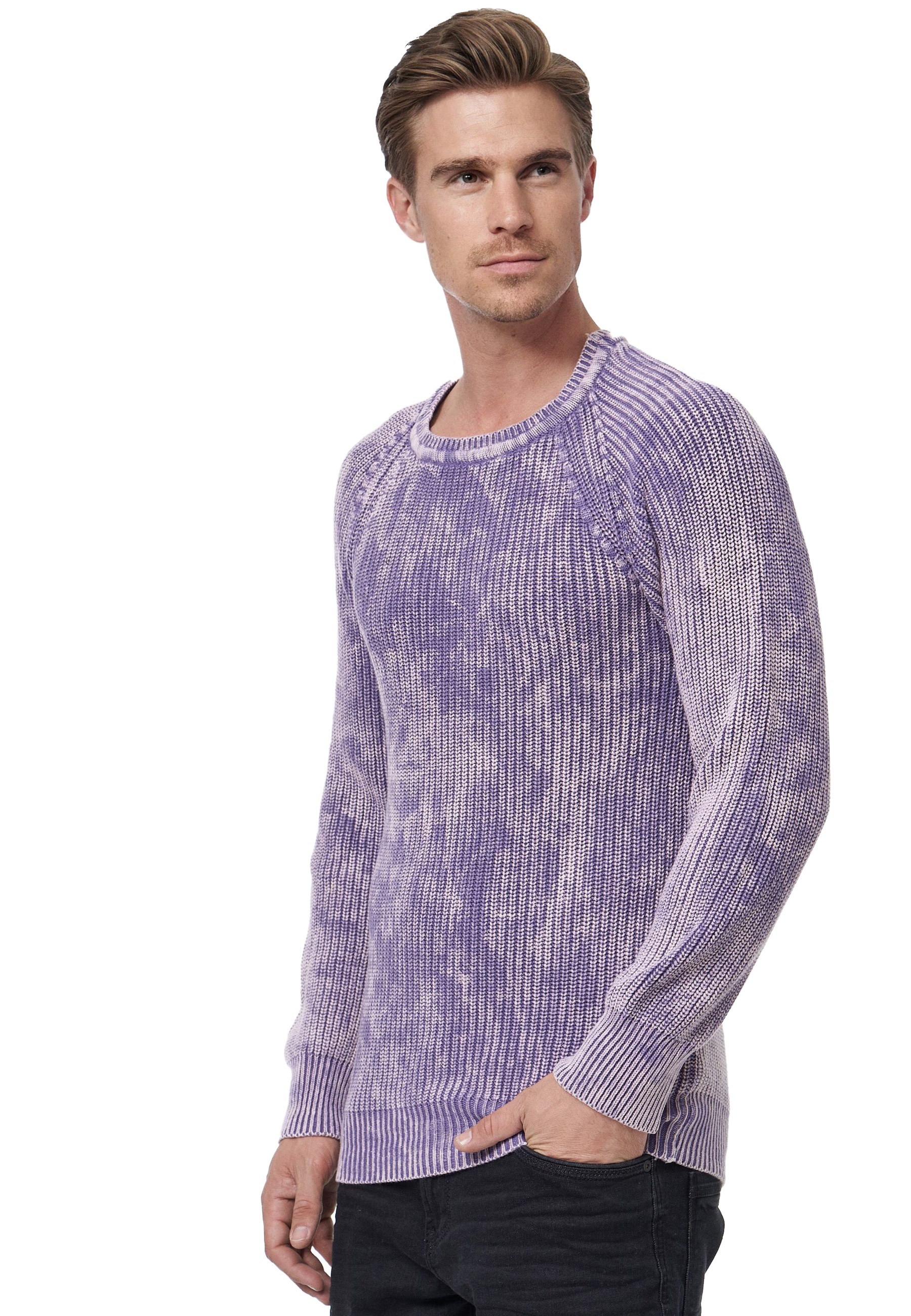 Rusty Neal Strickpullover, im dezenten Batik-Design