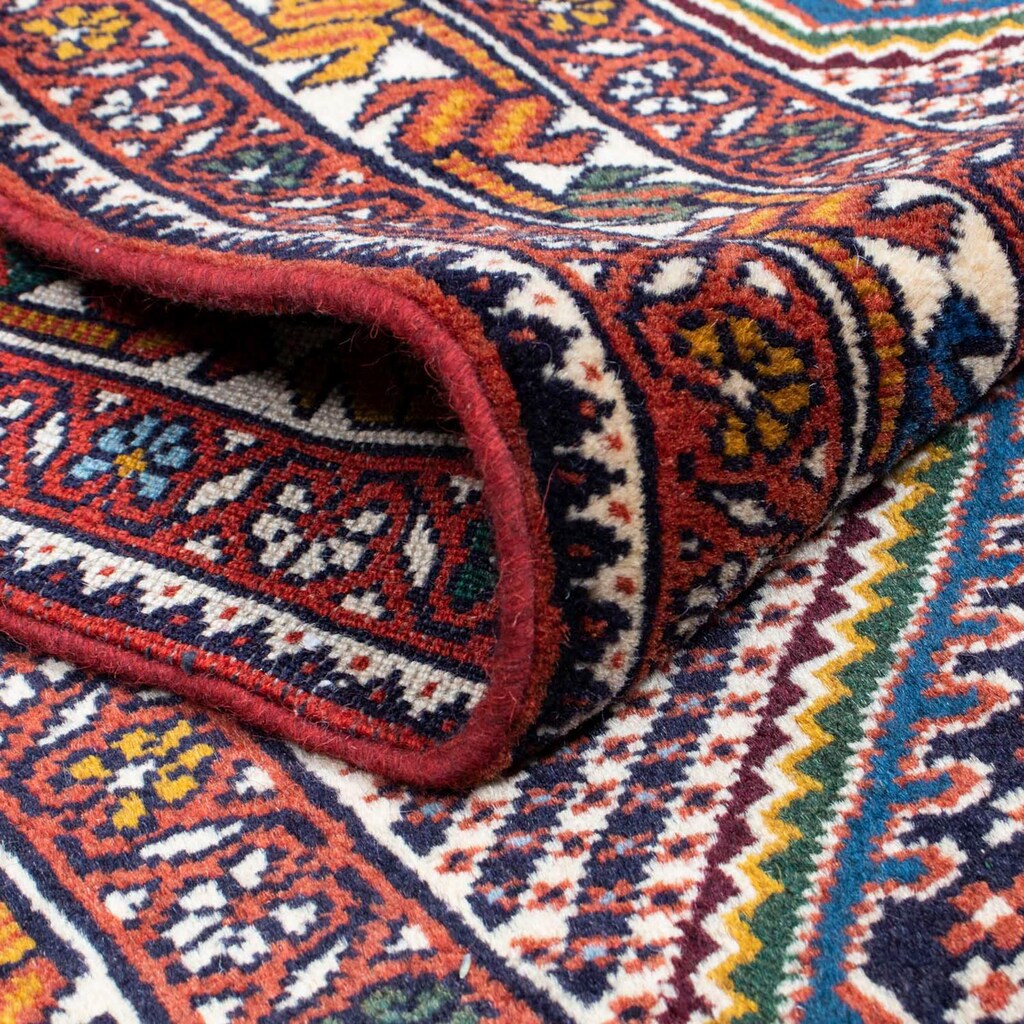 Wohnen Teppiche morgenland Wollteppich »Meymeh Medaillon Rosso scuro 370 x 260 cm«, rechteckig, 1 mm Höhe, Unikat mit Zertifikat
