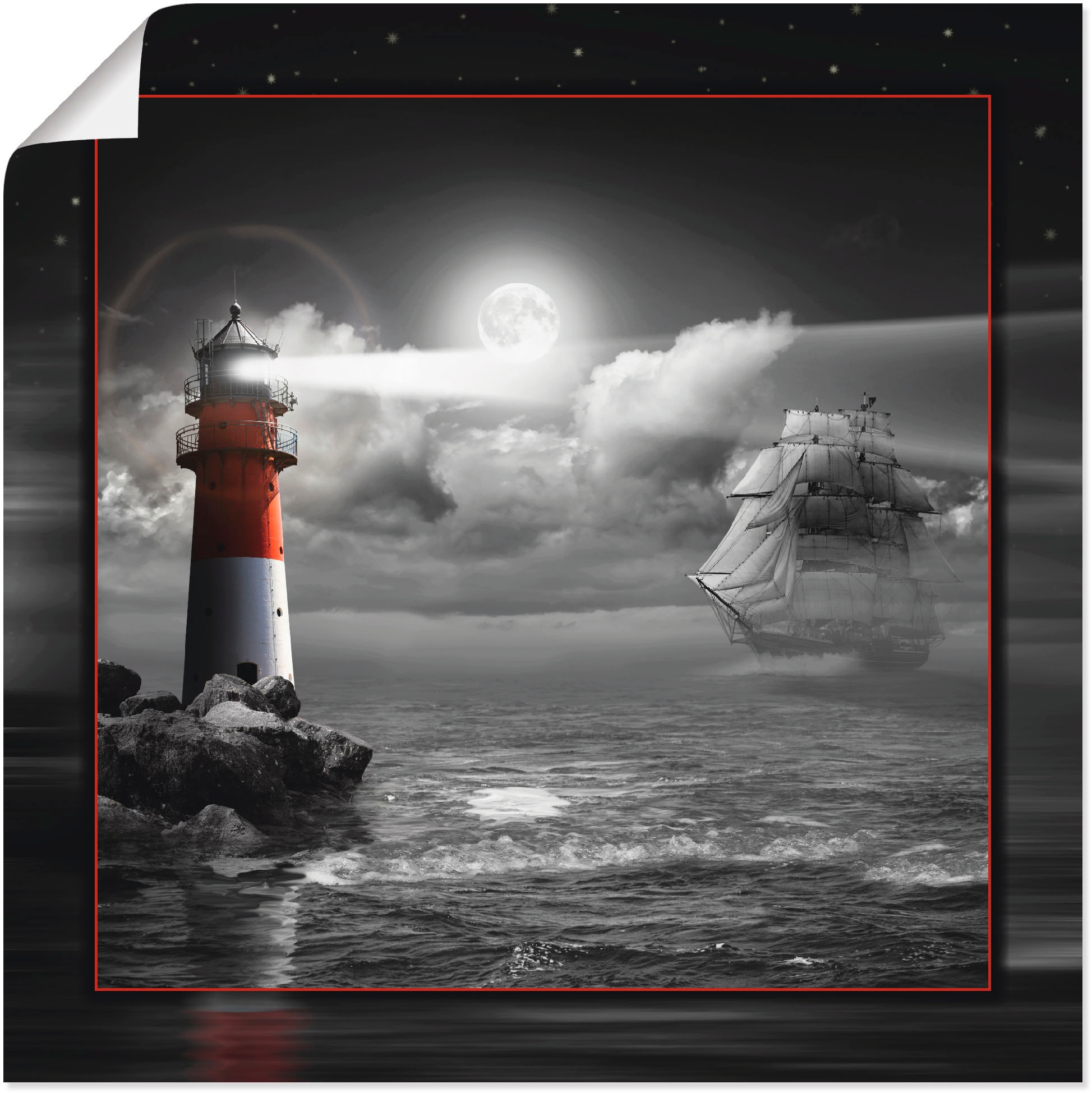Artland Paveikslas »Leuchtturm ir Segelschiff ...