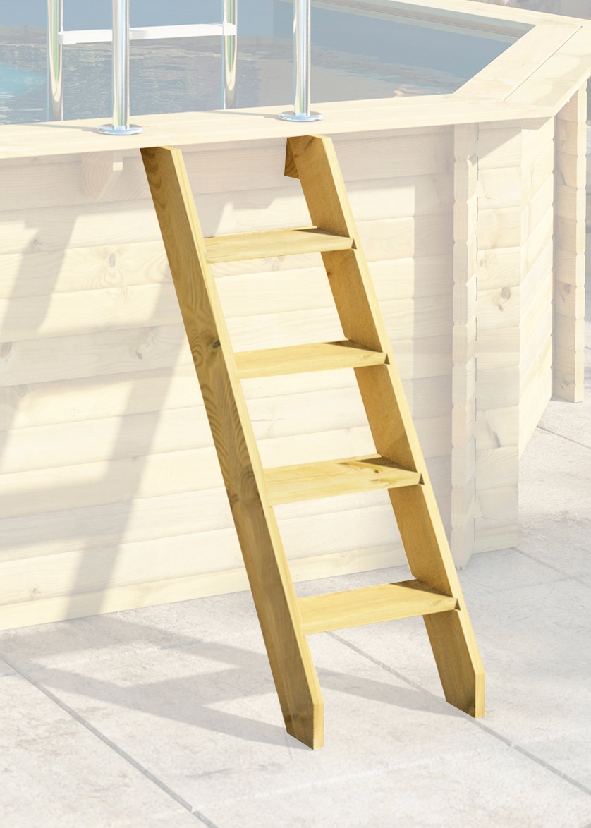 Karibu Achteckpool »PORTO Set D ØxH: 358x124 cm inkl. Zubehör« mit Technikraum unter dem Sonnendeck