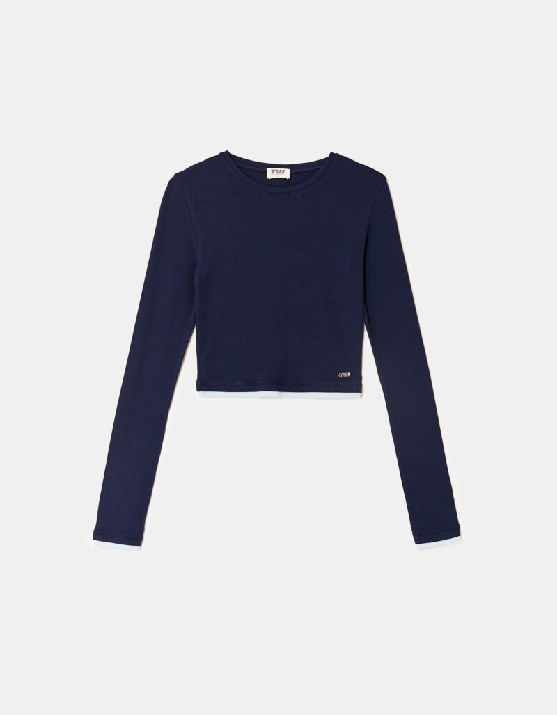 Tally Weijl Langarmshirt "STSCOCUFFA" Baumwollmischung, Basic Shirt, bauchf günstig online kaufen