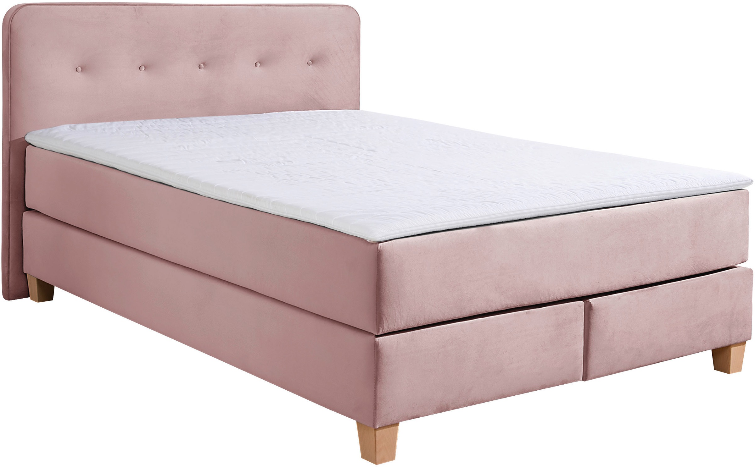 Home affaire Boxspringbett »Fargo«, inkl. Topper, in 3 Matratzenarten, in Samt- oder Strukturstoff