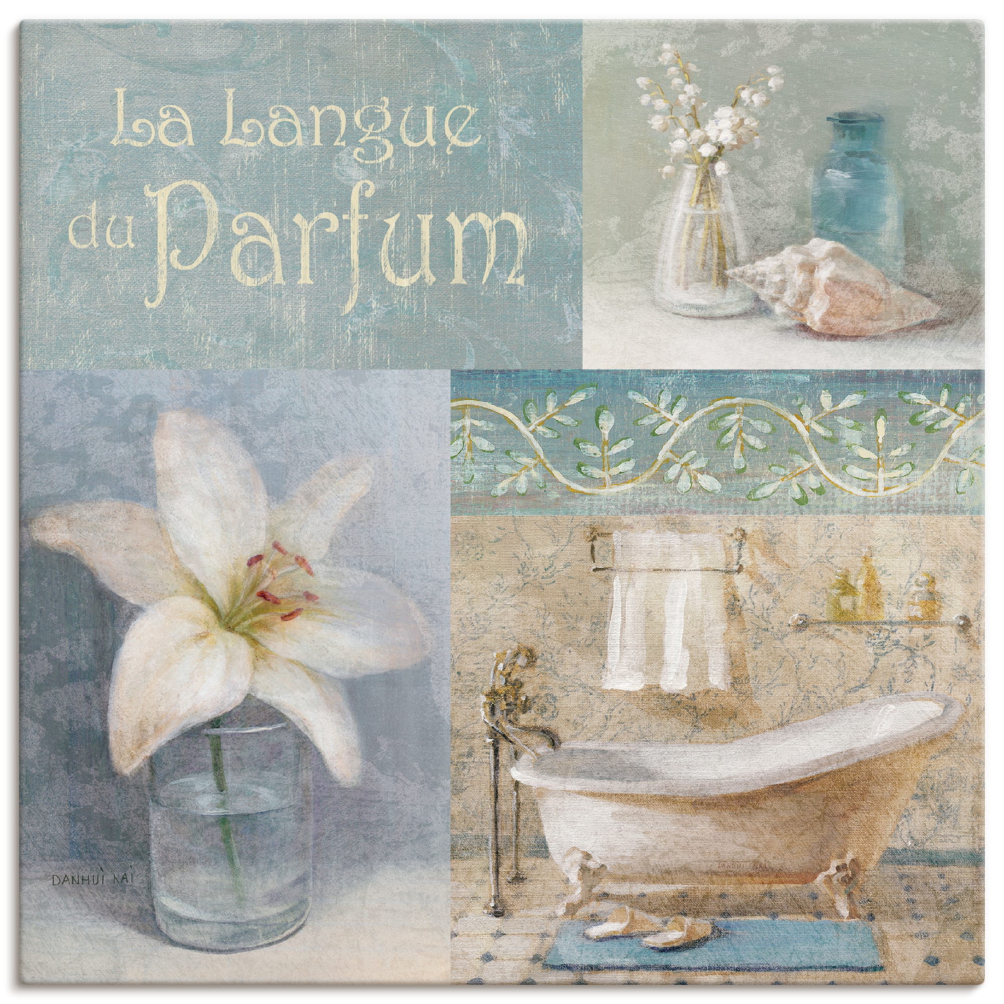 Artland Leinwandbild "Parfum I" Arrangements 1 Stk. tlg. auf Holzrahmen gespannt