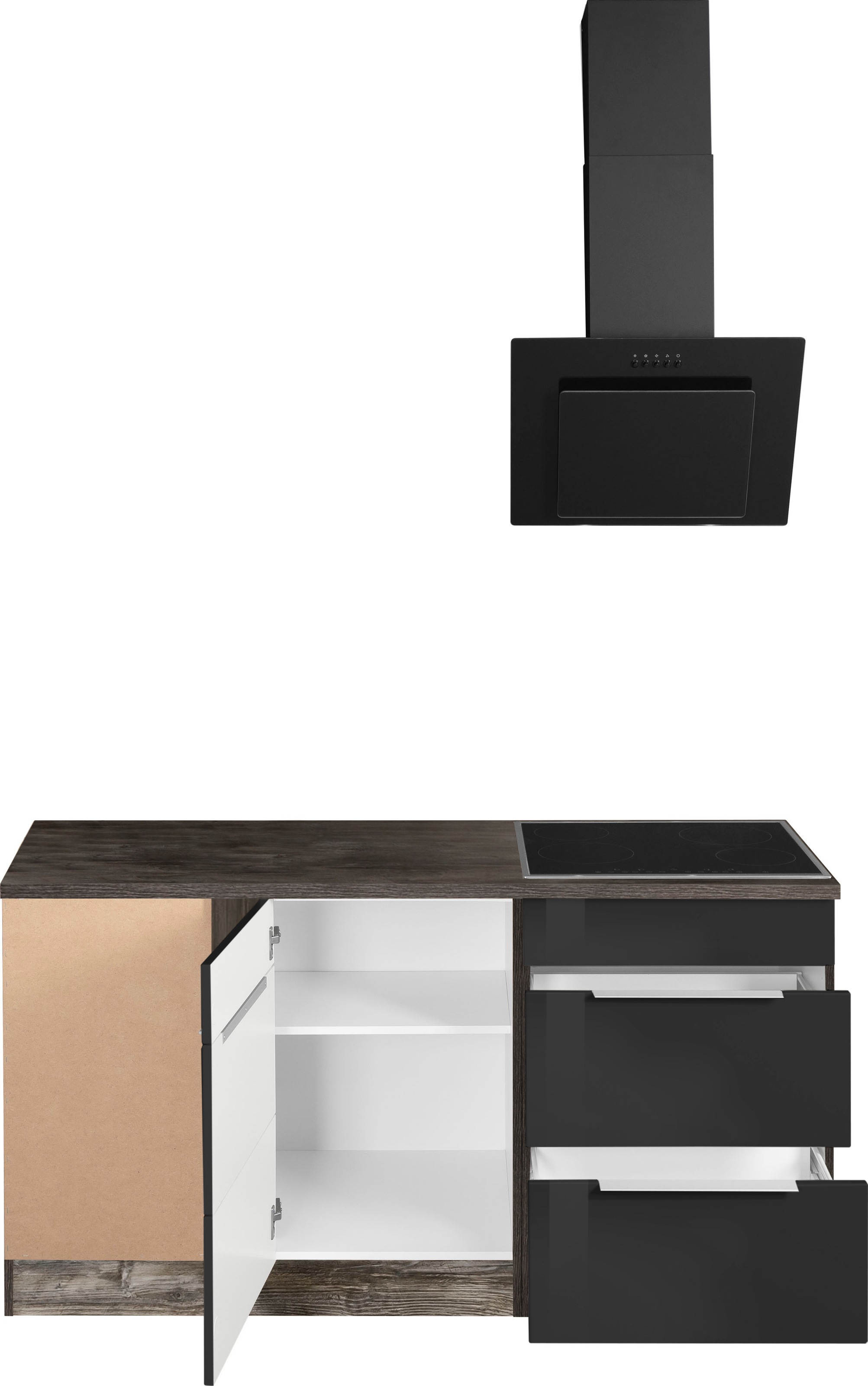 KOCHSTATION Winkelküche »KS-Brindisi Stellbreite 230/170 cm«, wahlweise mit E-Geräten und Induktion, mit MDF-Fronten