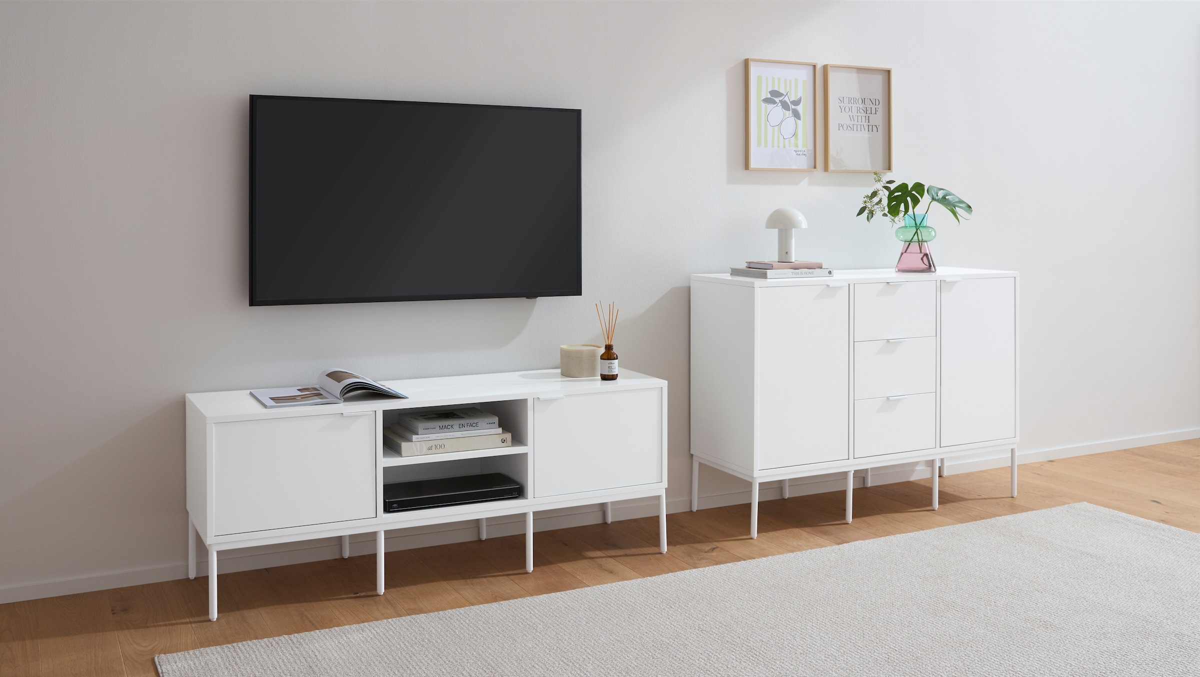 s.Oliver TV-Schrank »Kallby« 1 Stk. tlg. lackiertes MDF, Kabelmanagement, Soft-Close Funktion, Breite 140 cm