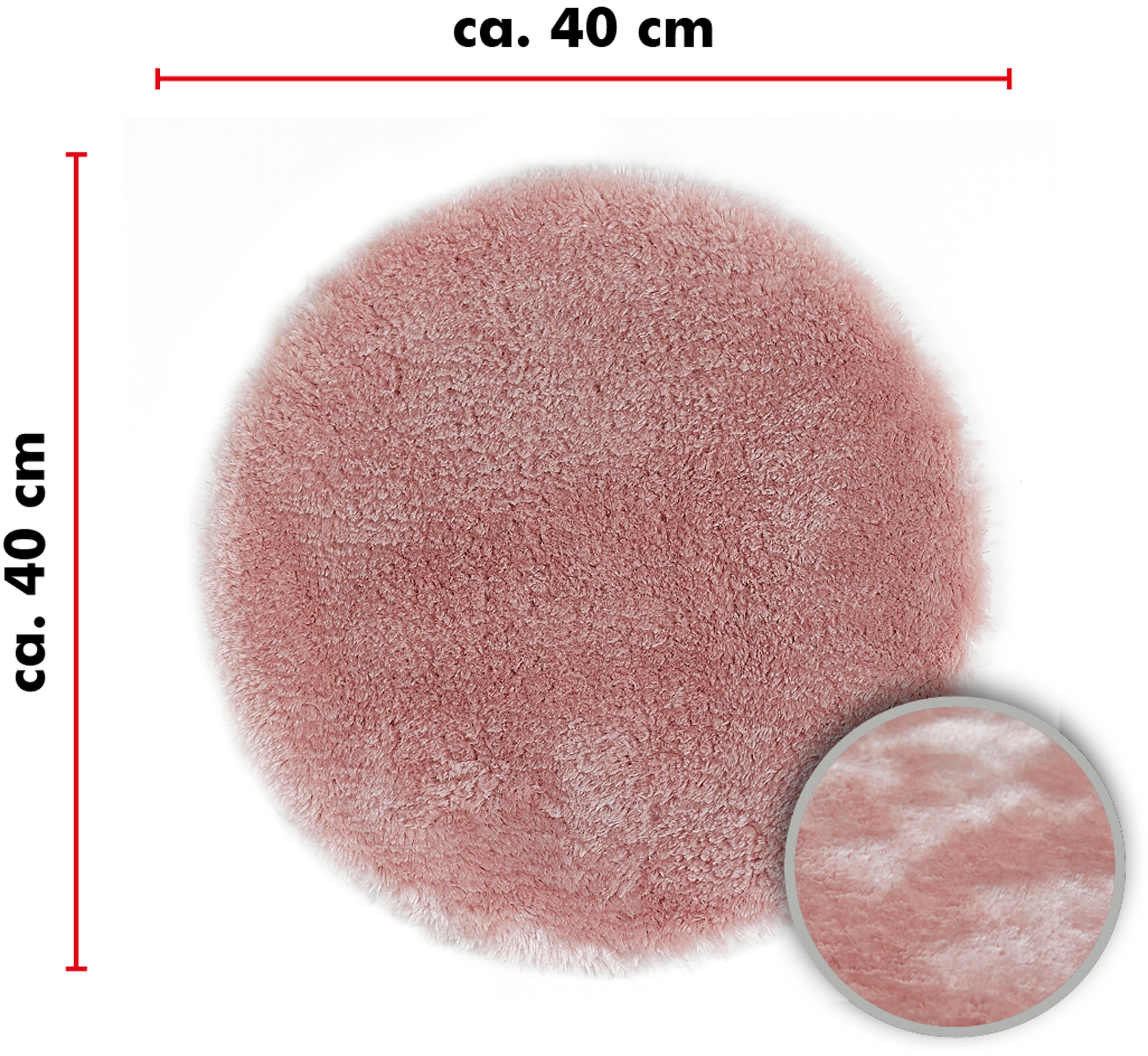 Andiamo Sitzkissen »Sitzauflage Lamm-Fellimitat«, Kunstfell, rund, Ø 40 cm, auch als 4er Set