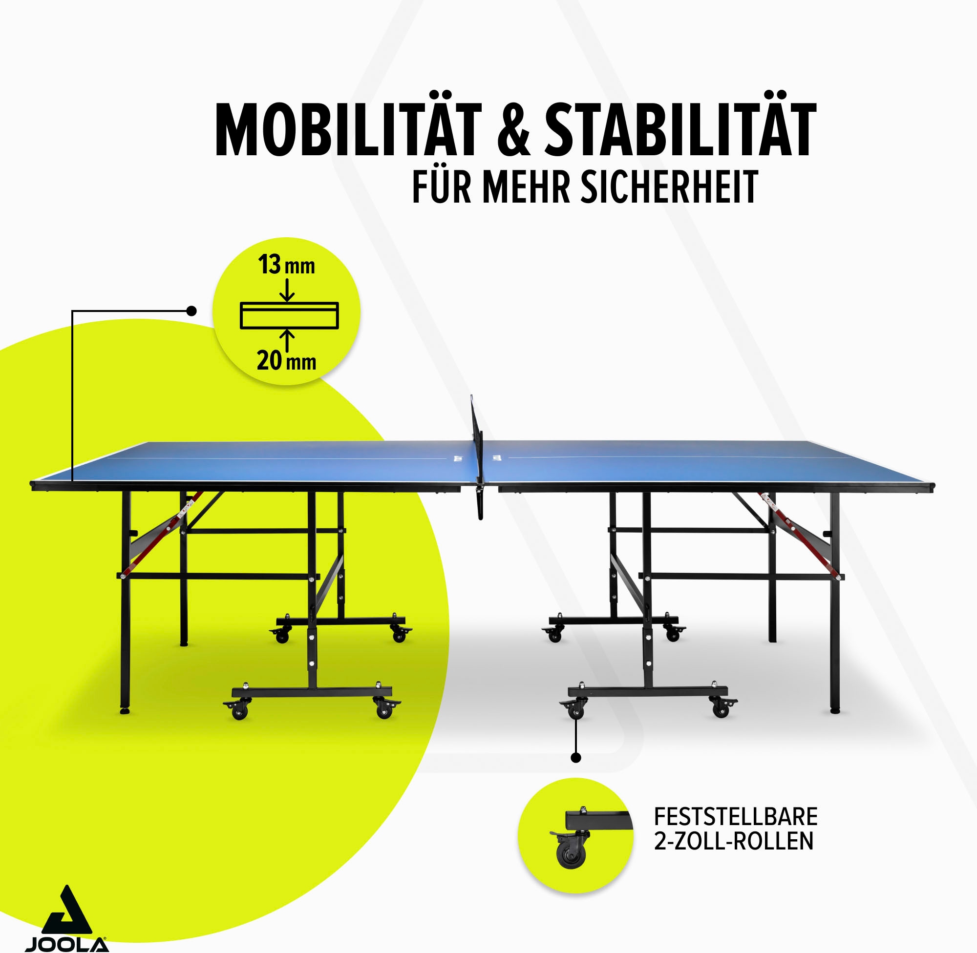 Joola Tischtennisplatte »Inside 13«, Indoor Tischtennistisch - klappbares Untergestell, inkl. Netz