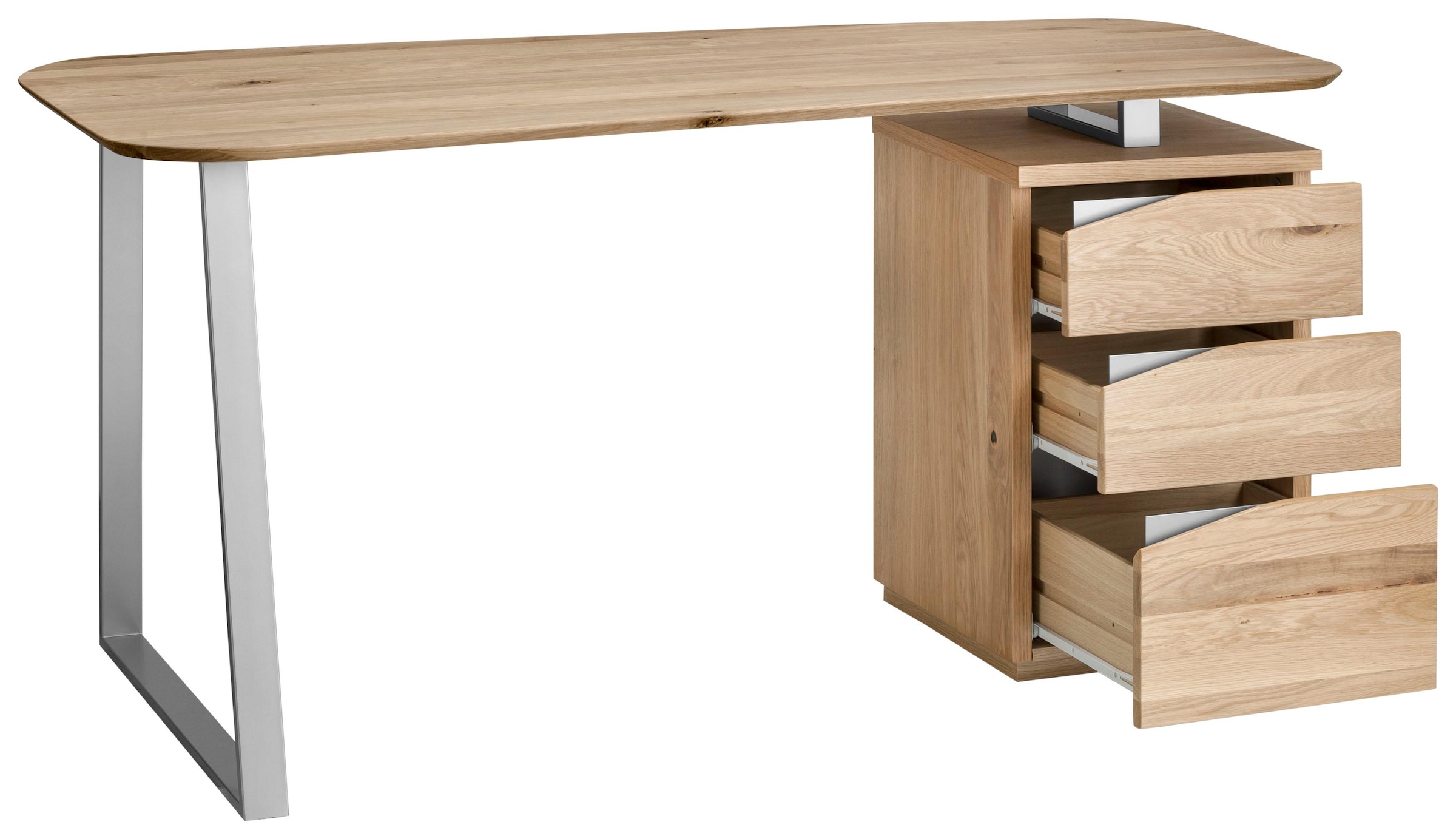 VOGL Möbelfabrik Schreibtisch »Erik«, mit Schweizer Kante, teilmassiv, Breite 150 cm, Made in Germany