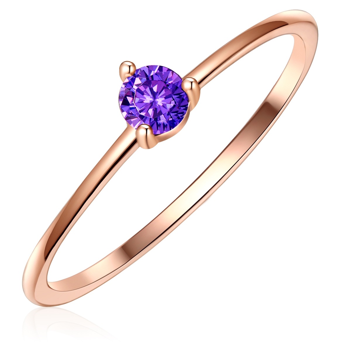Solitärring GLANZSTÜCKE MÜNCHEN "GSM741" Gr. 58, roségold, Fingerringe, Damen, 58, Silber 925 (Sterlingsilber), 0,8mm, aus Sterling Silber 2