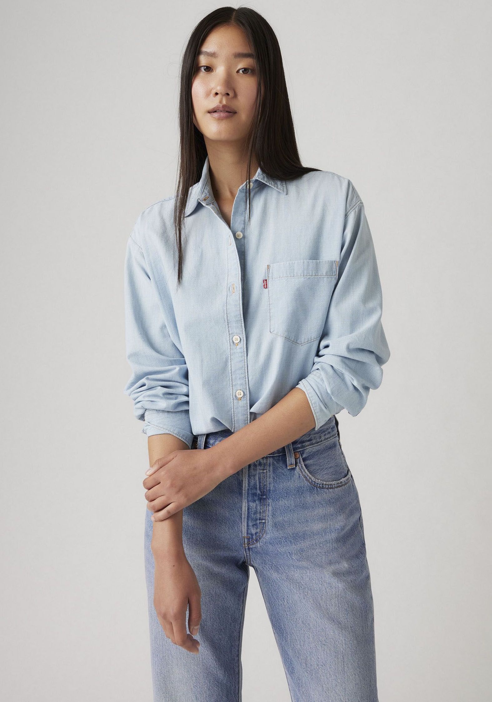 Thumbnail - Levis Jeansbluse "HARLIE BOYFRIEND SHIRT" mit Brusttasche
