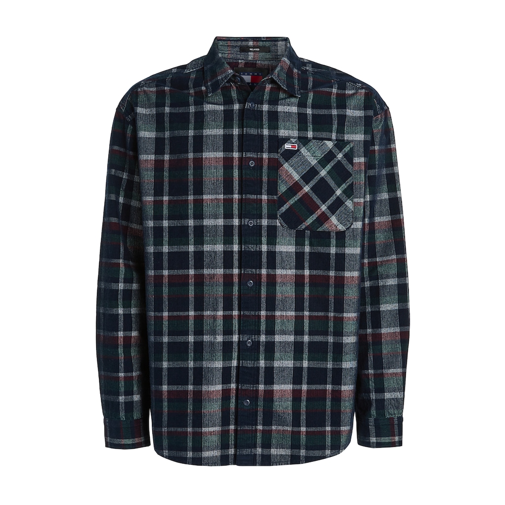 Tommy Jeans Karohemd »TJM RLX CHECK CORDUROY SHIRT«, mit Brusttasche