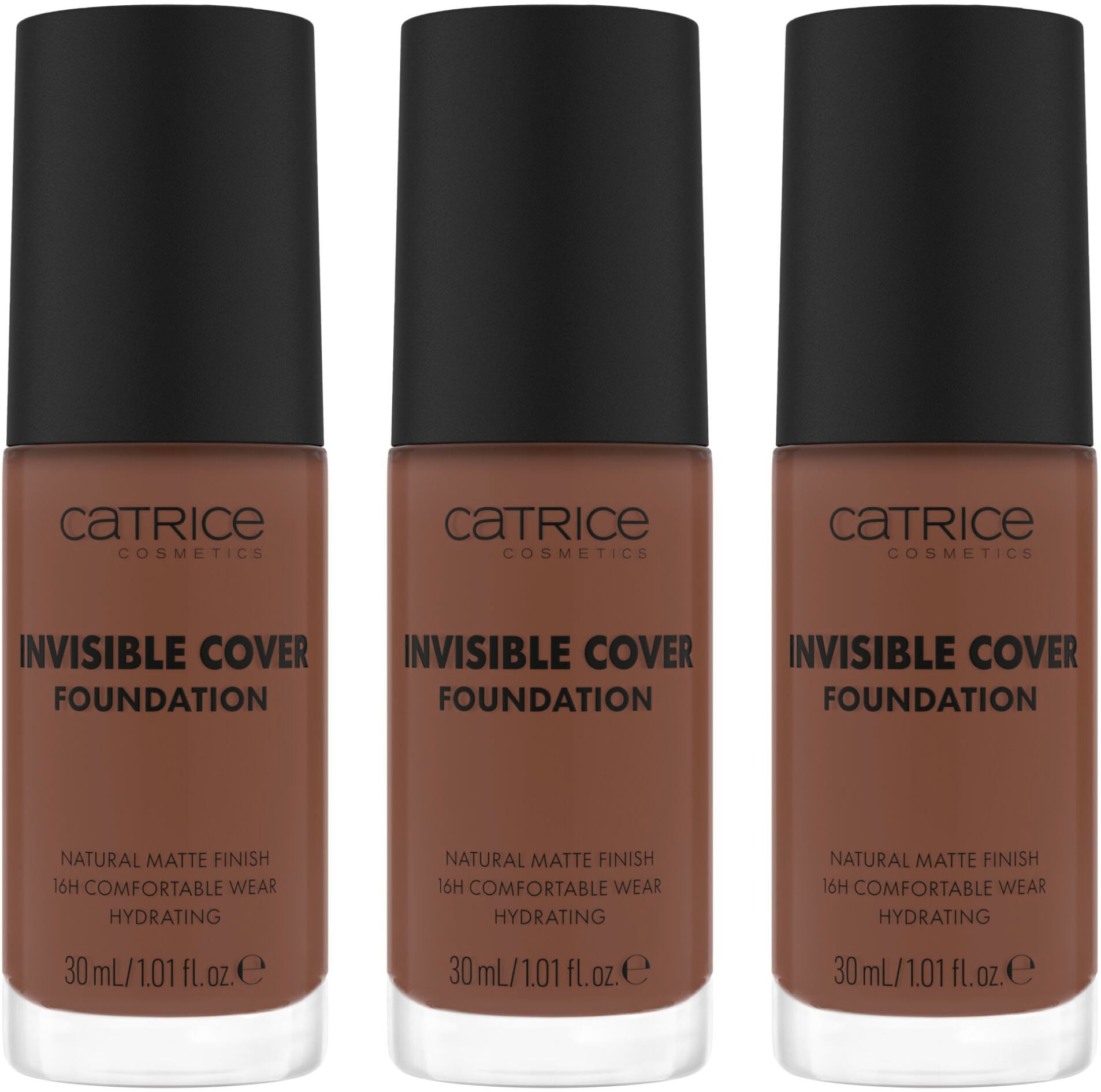 CATRICE Damen Foundation "Invisible Cover Foundation", 90ml, braun, Teint-Kosmetika, mit langanhaltendem Finish