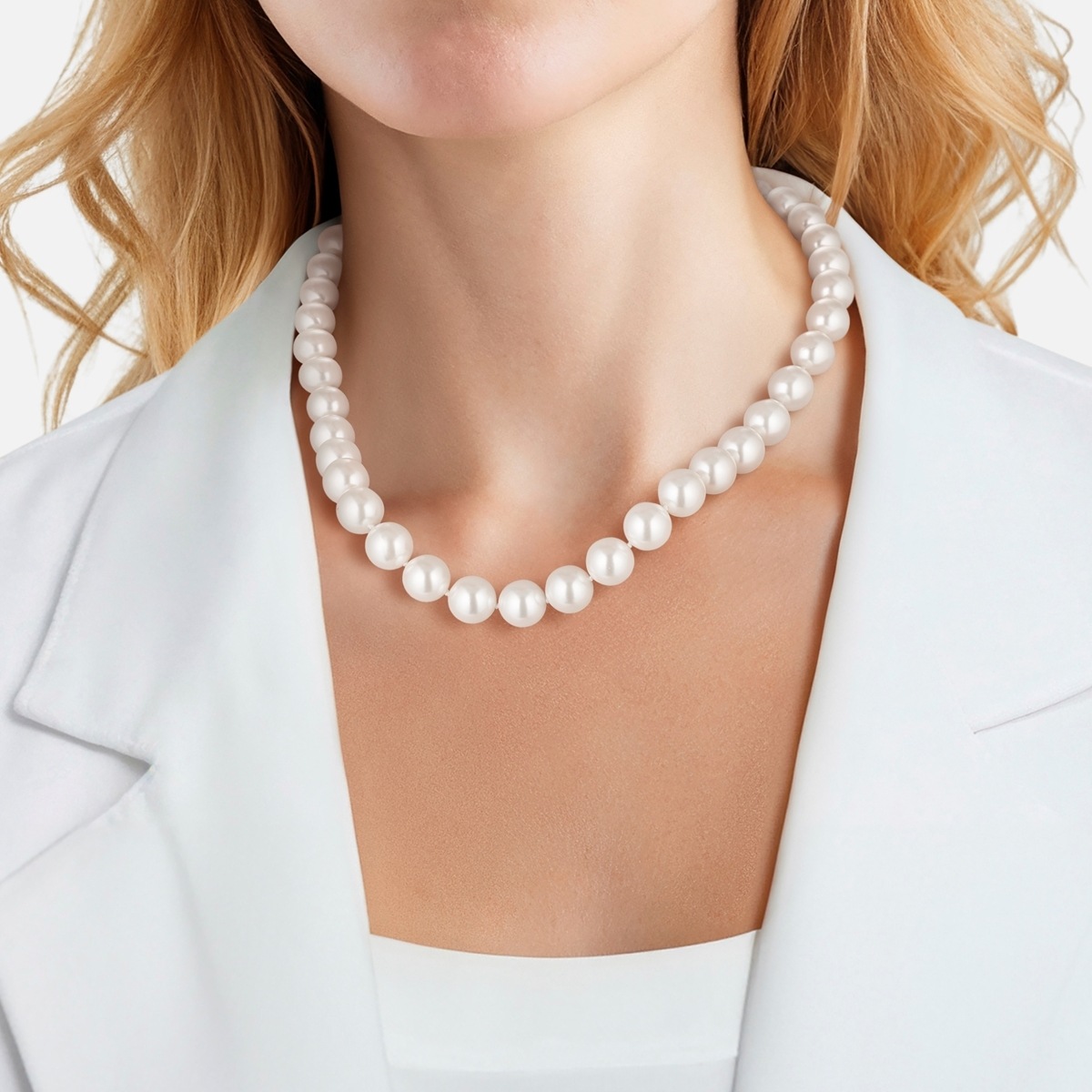 Yokoamii Perlenkette »Y503« Muschelkernperle