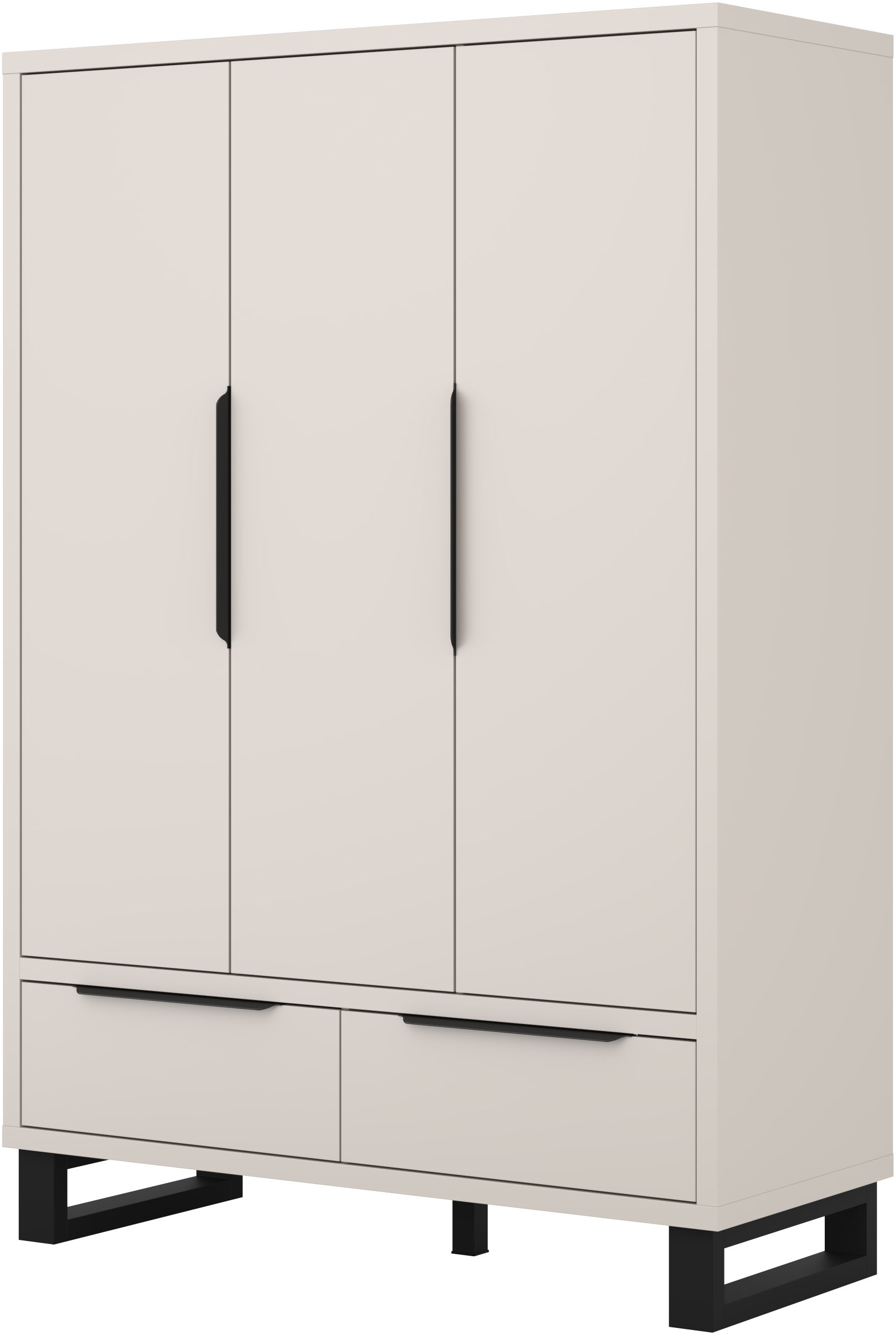Home affaire Drehtürenschrank "Bronne,Breite 145 cm, Kleiderschrank inclusive Innenausstattung" Kleiderschrank, 2 Schubkästen, Metallgriffe, Garderobe