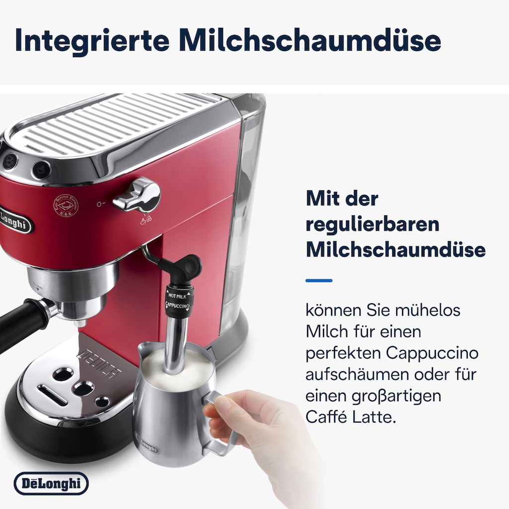 De'Longhi Siebträgermaschine »Dedica Style EC 685.R«, 1350 Watt, 15 Bar