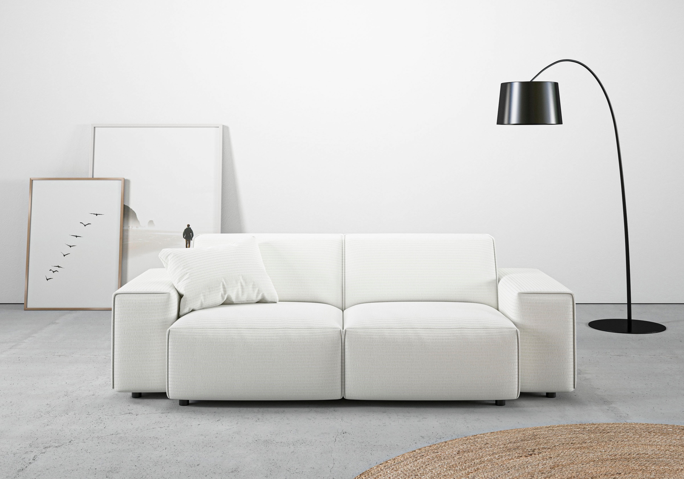 Home affaire 2,5-Sitzer "Glimminge auch in Breitcord, Feincord + Easy care-Bezug" besondere Kedernähte, Zierkissen