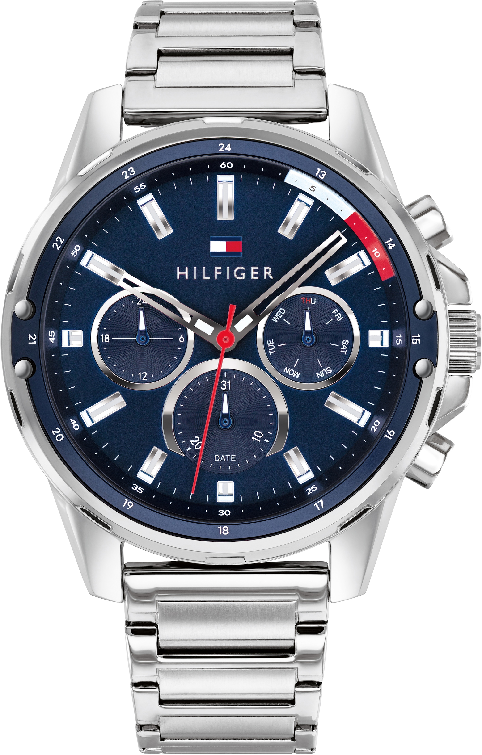 Tommy Hilfiger Multifunktionsuhr »Sport, 1791788«, Quarzuhr, Armbanduhr, Herrenuhr, Datum, 12/24-Std.-Anzeige