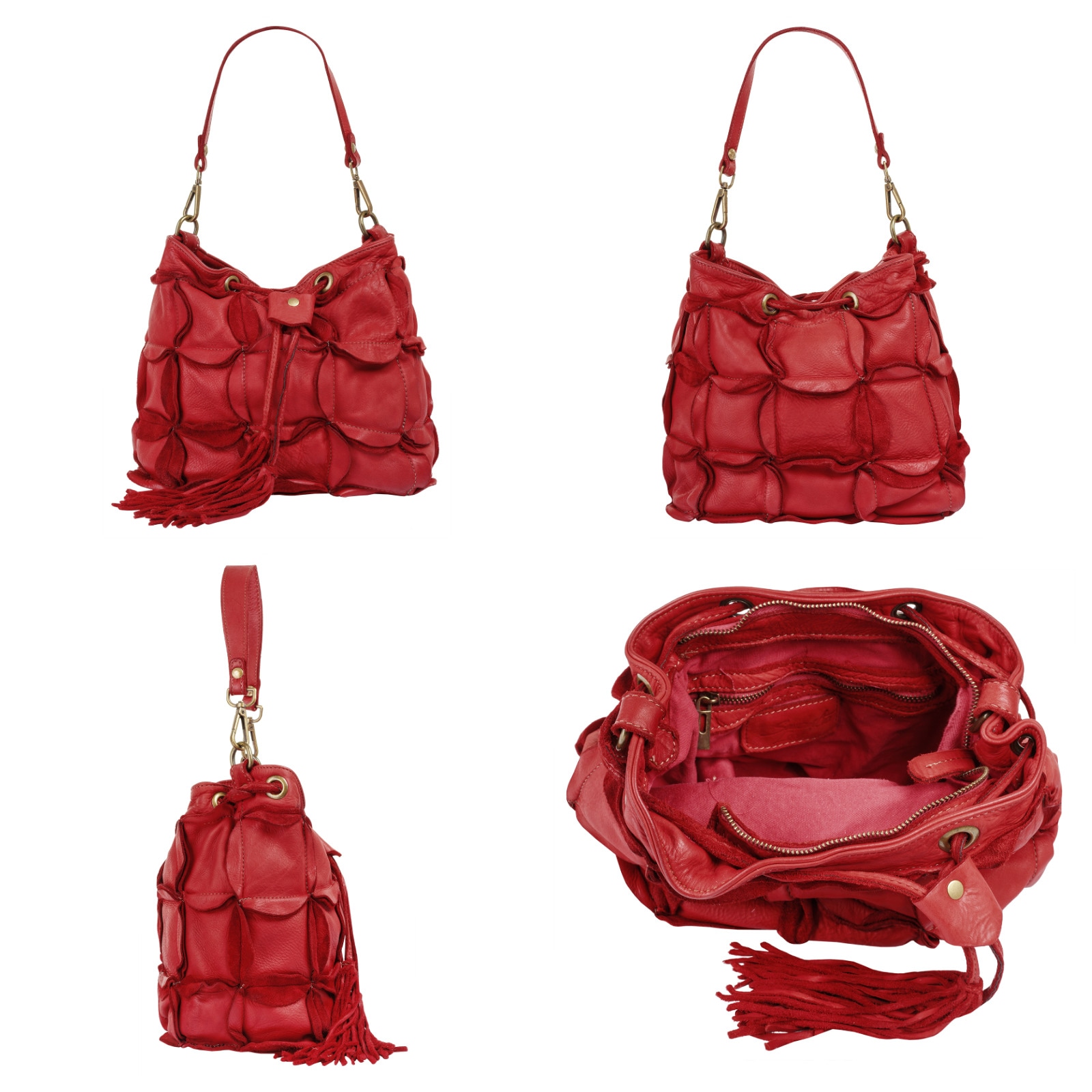 Samantha Look Henkeltasche, echt Leder, Made in Italy